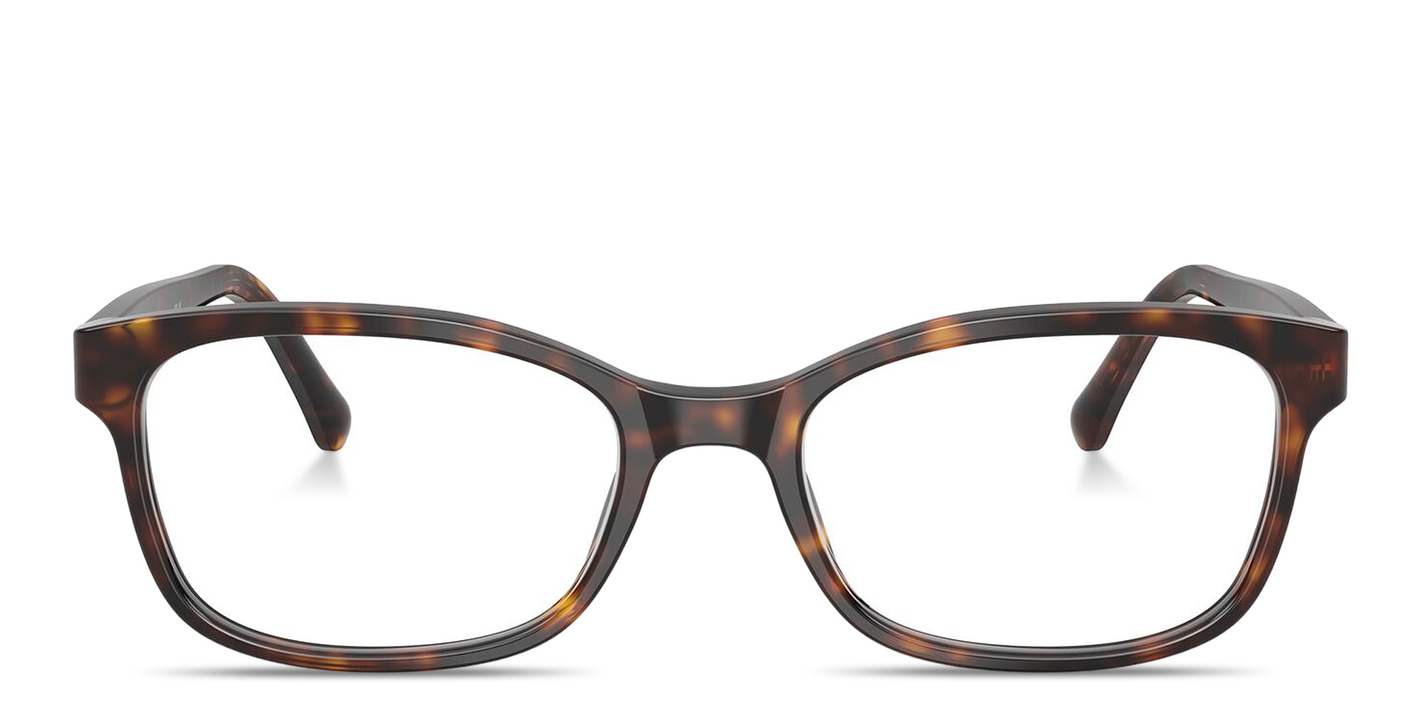 Shop BURBERRY Logo Signature Rectangle Eyeglasses in Dark Havana online.