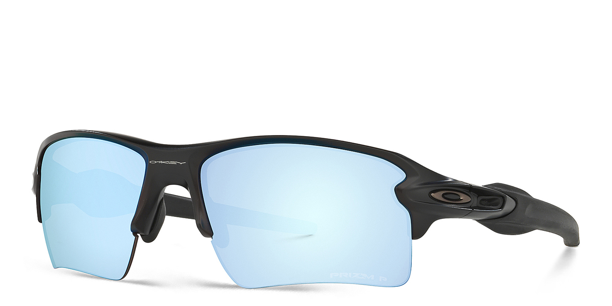 Shop Oakley Flak 2.0 XL Half-Rim Rectangle Sunglasses in Matte Black online.
