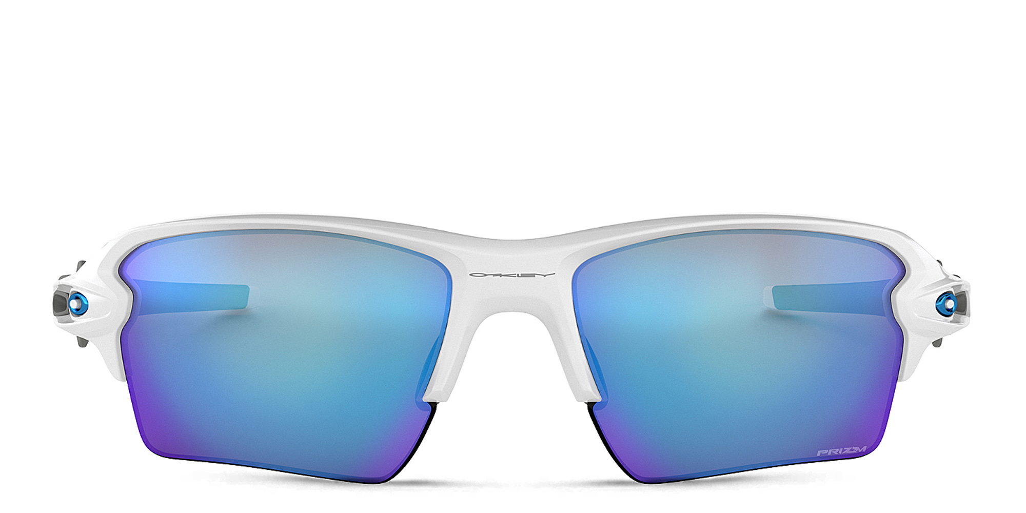 Oakley Flak 2.0 XL Half-Rim Rectangle Sunglasses in Polished White – Product Photo 1