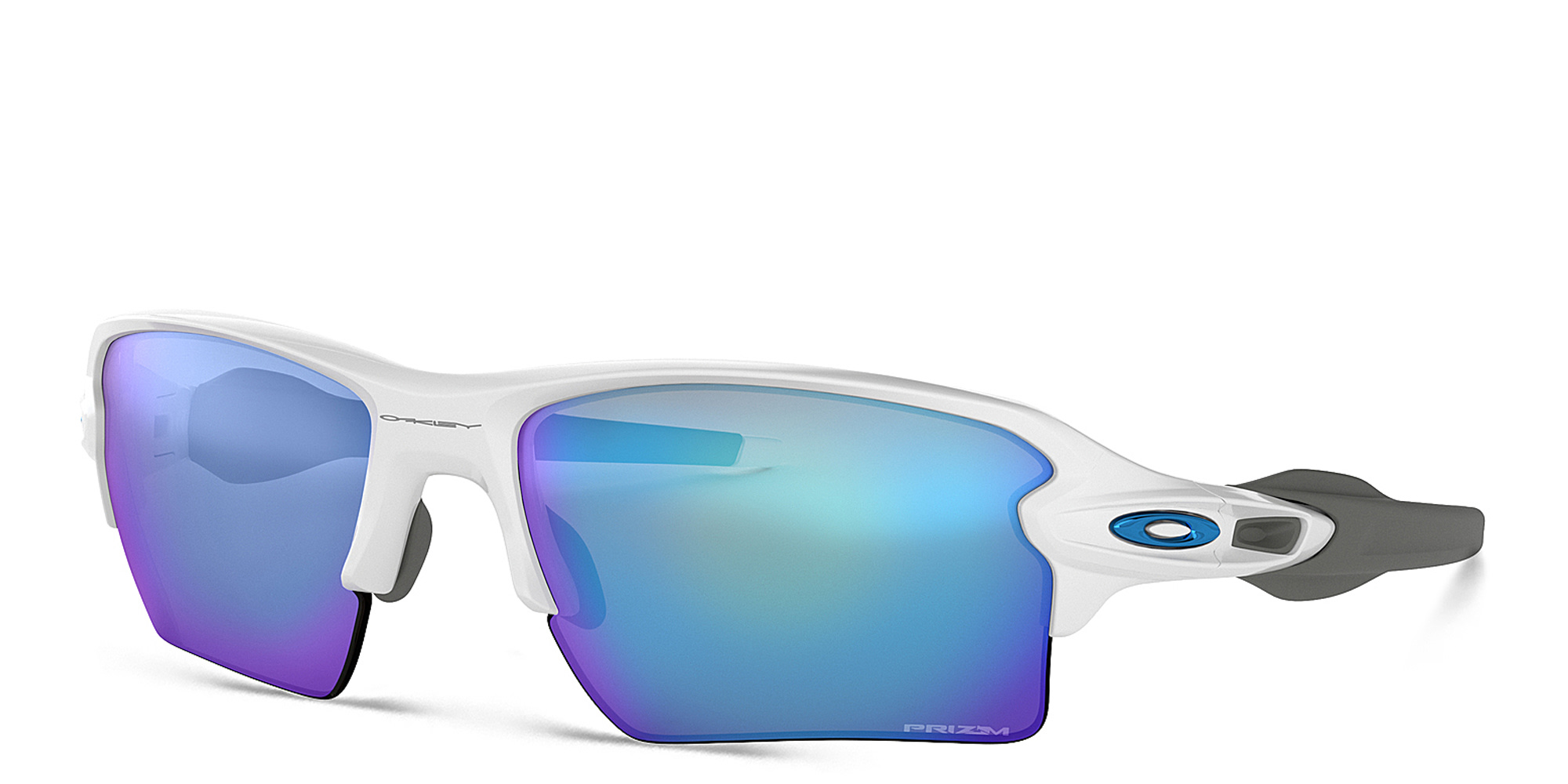 Oakley Flak 2.0 XL Half-Rim Rectangle Sunglasses in Polished White – Product Photo 2