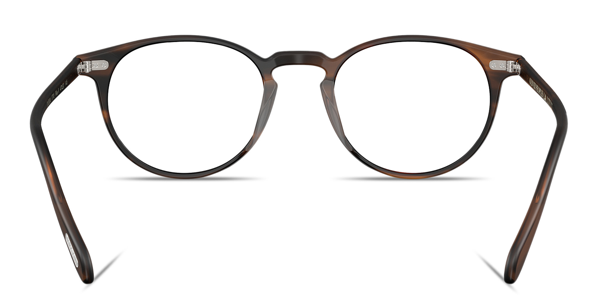 Shop OLIVER PEOPLES Riley-R Unisex Panthos Eyeglasses in Semi Matte Tuscany Tortoise online.