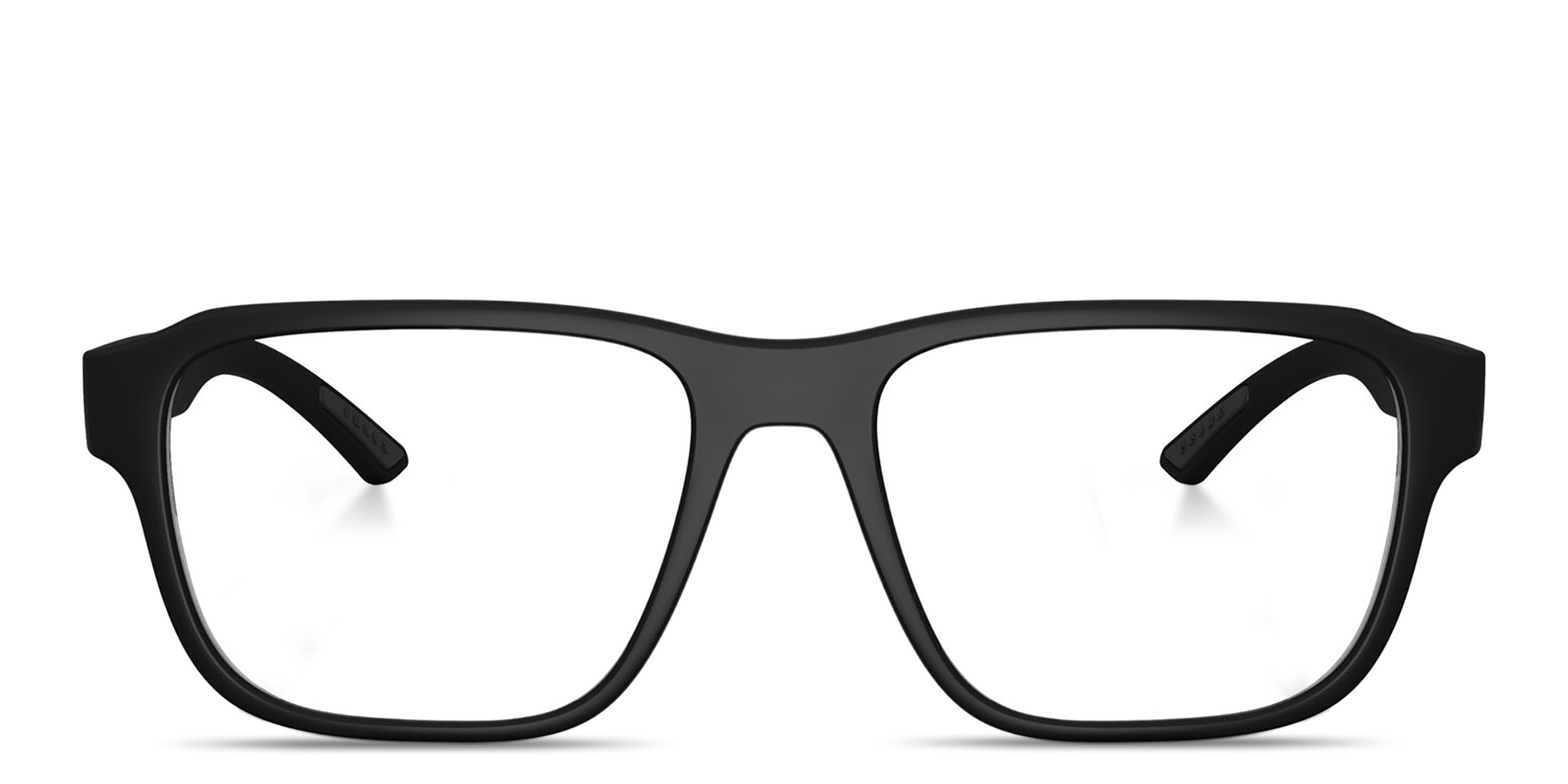 Prada Linea Rossa Logo Signature Irregular Eyeglasses in Rubber Black – Product Photo 1