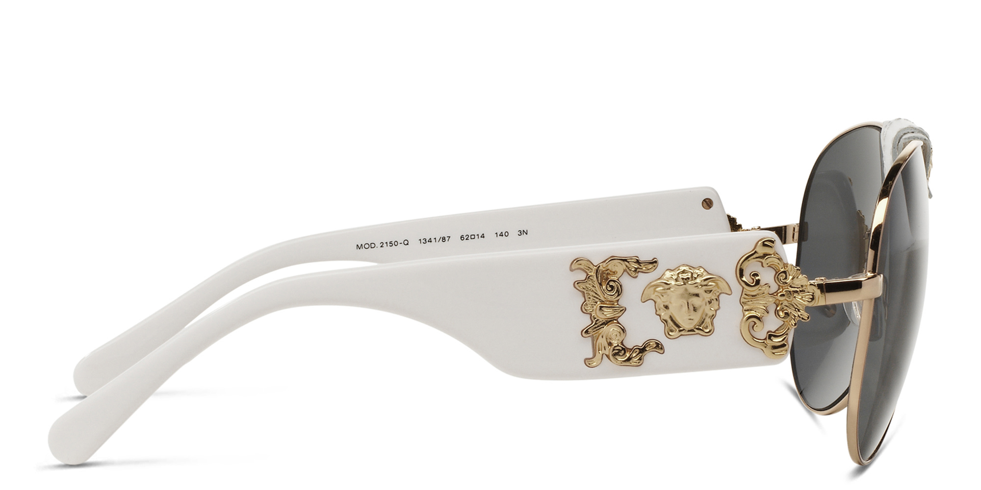 Shop VERSACE Aviator Sunglasses in Gold online.