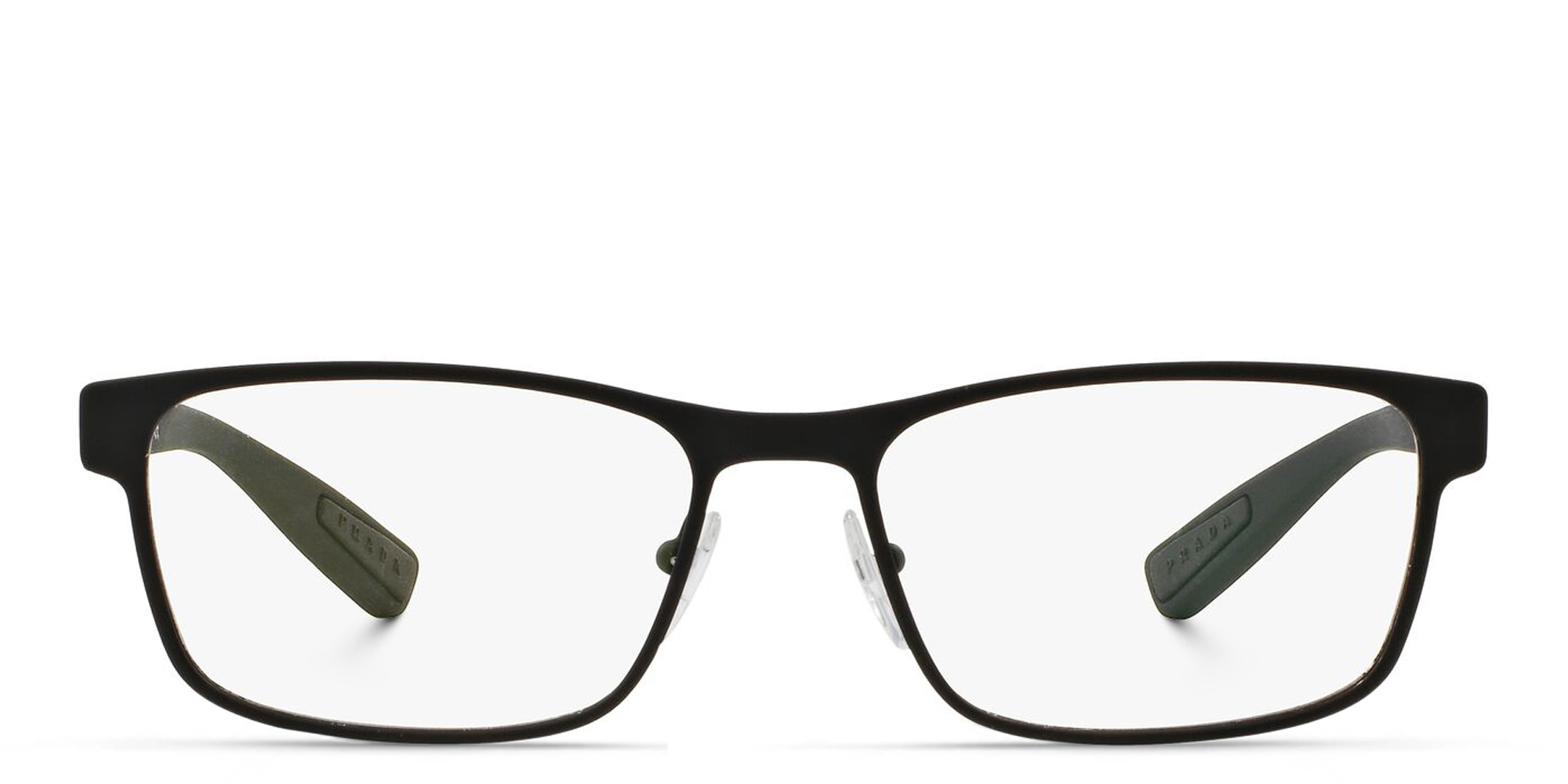 نظارة طبية مستطيلة من برادا لينيا روسا بلون أسود - صورة المنتج 1