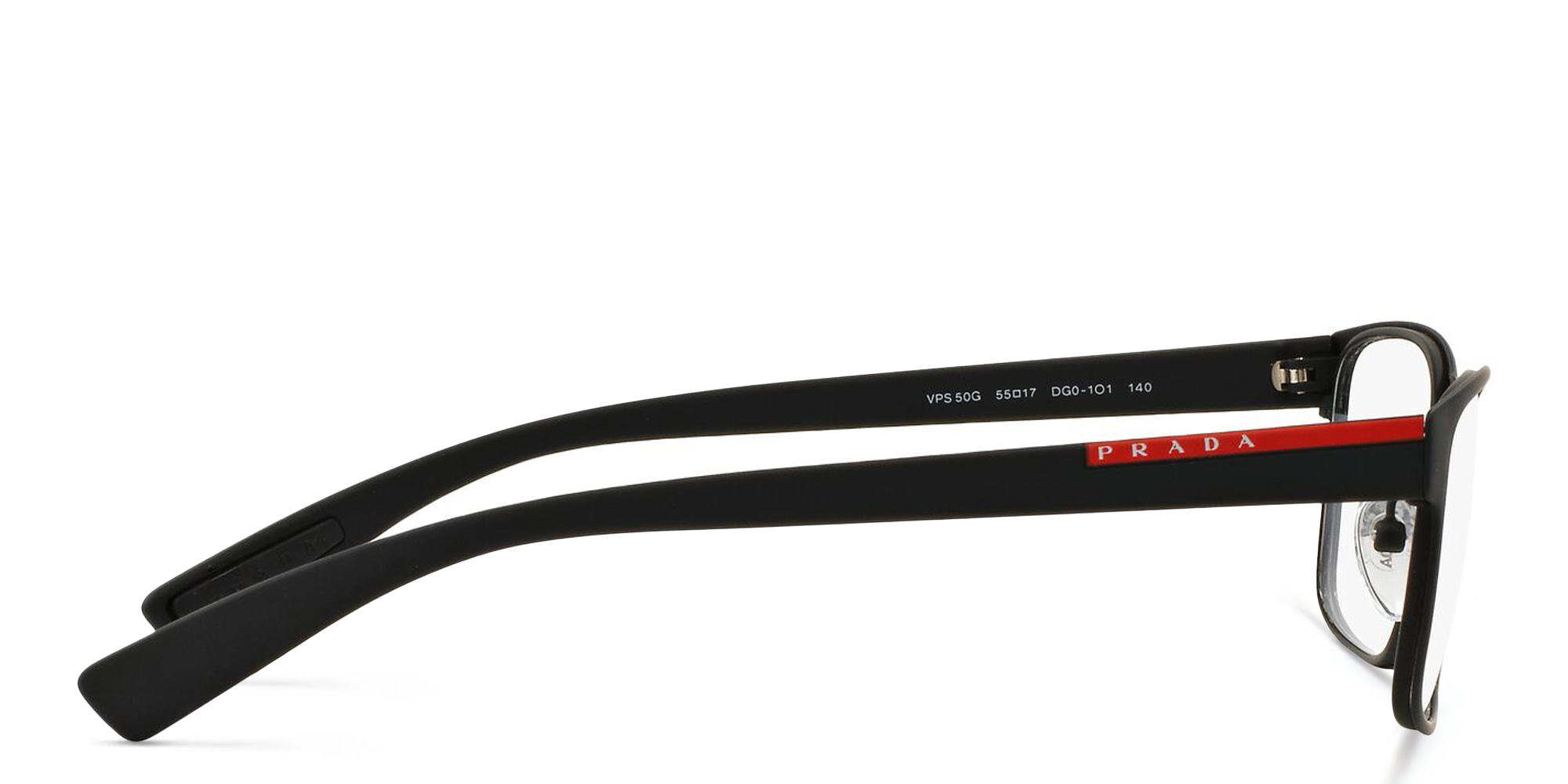 نظارة طبية مستطيلة من برادا لينيا روسا بلون أسود - صورة المنتج 3