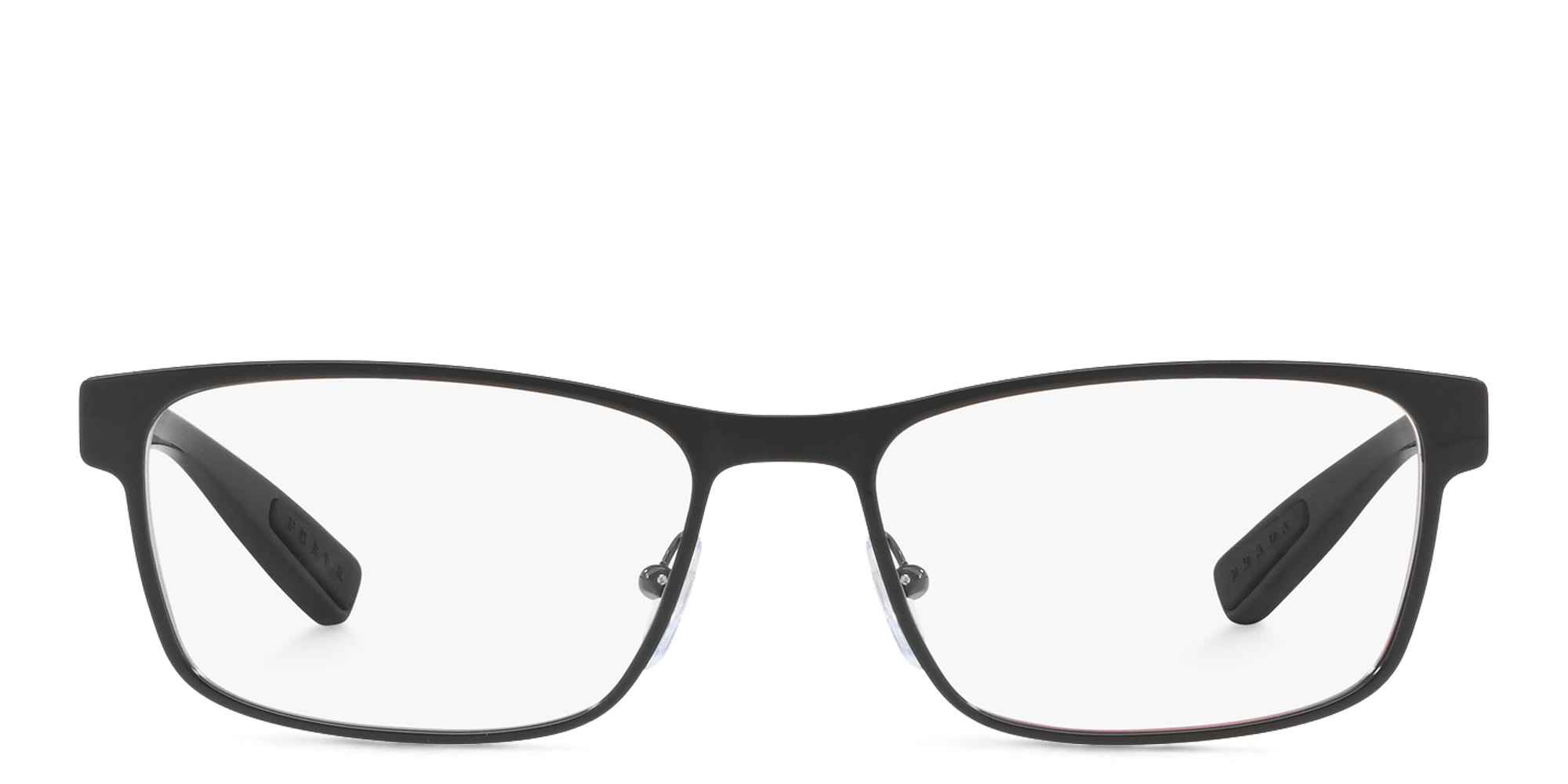 Prada Linea Rossa Wide Rectangle Eyeglasses in Black – Product Photo 1