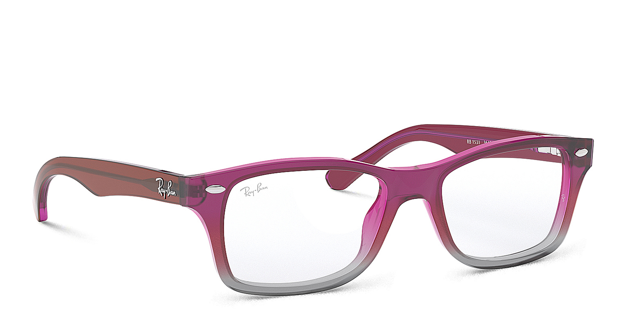 نظارات طبية مستطيلة واسعة للأطفال من راي بان جونيور بلون زهري - صورة المنتج 4