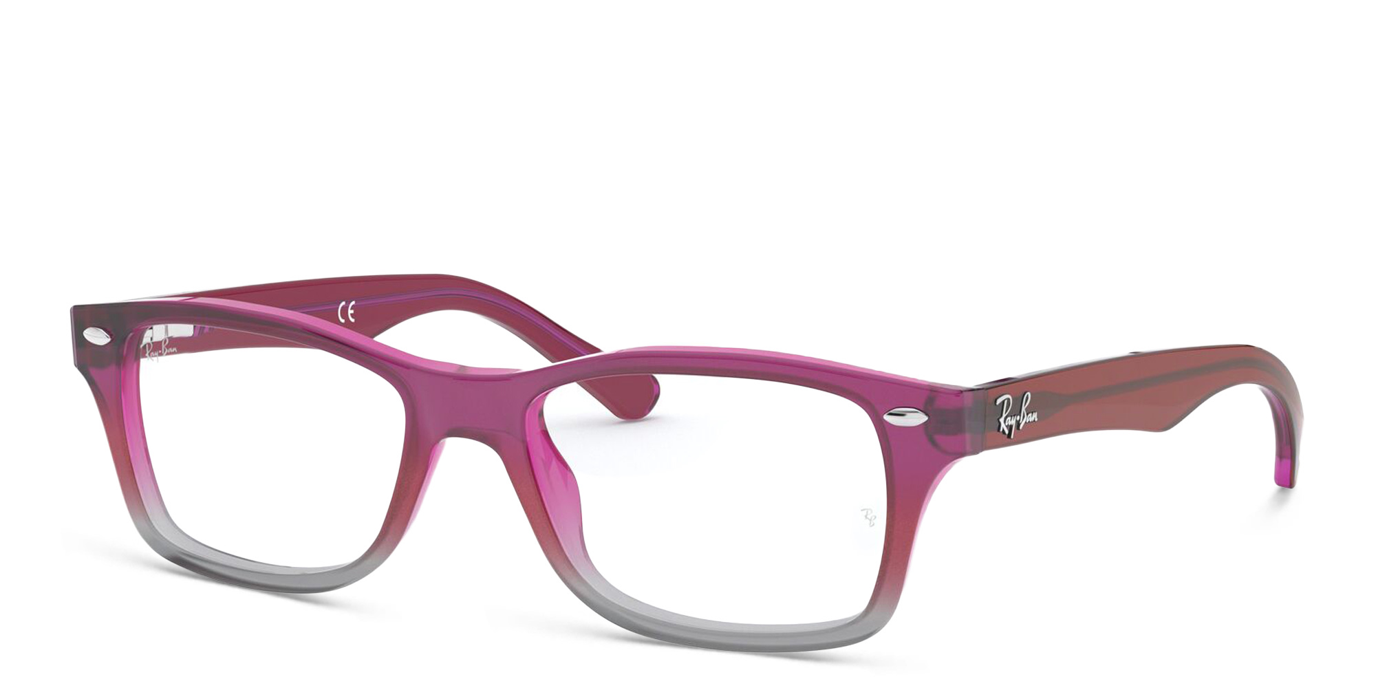 Ray-Ban Junior Kids Wide Rectangle Eyeglasses in Pink – Product Photo 2