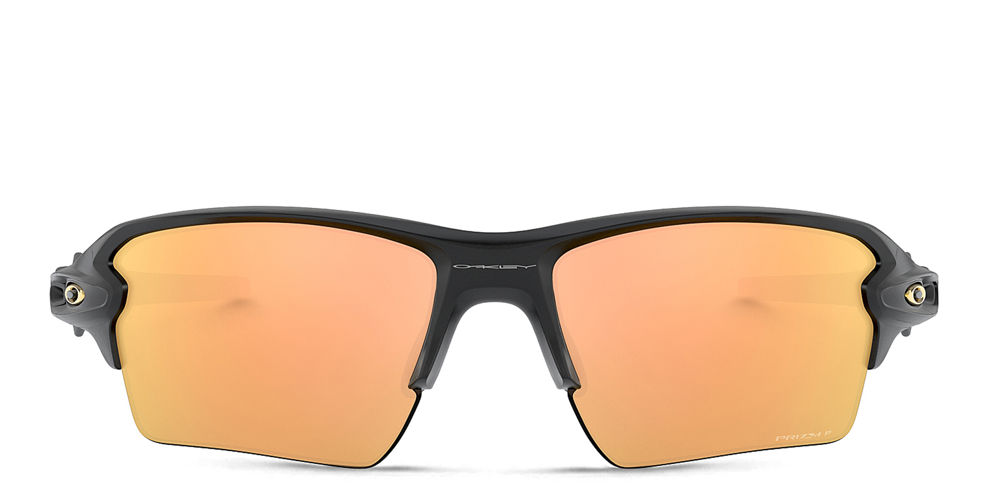 Shop Oakley Flak 2.0 XL Half-Rim Rectangle Sunglasses in Matte Black online.
