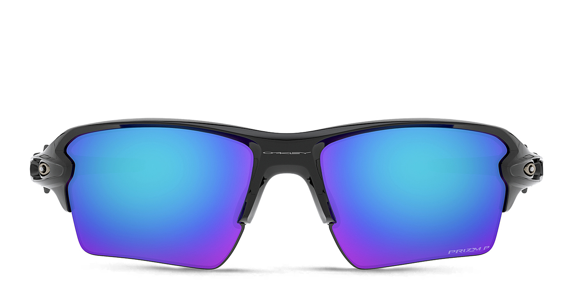 Shop Oakley Flak 2.0 XL Half-Rim Rectangle Sunglasses in Polished Black online.
