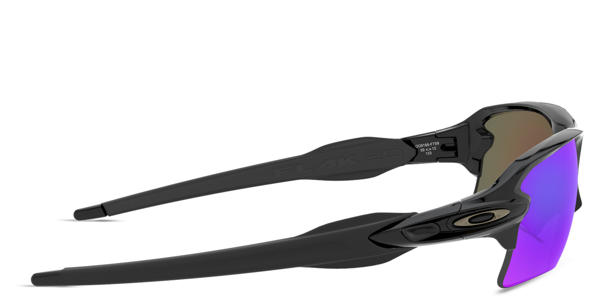 Shop Oakley Flak 2.0 XL Half-Rim Rectangle Sunglasses in Polished Black online.