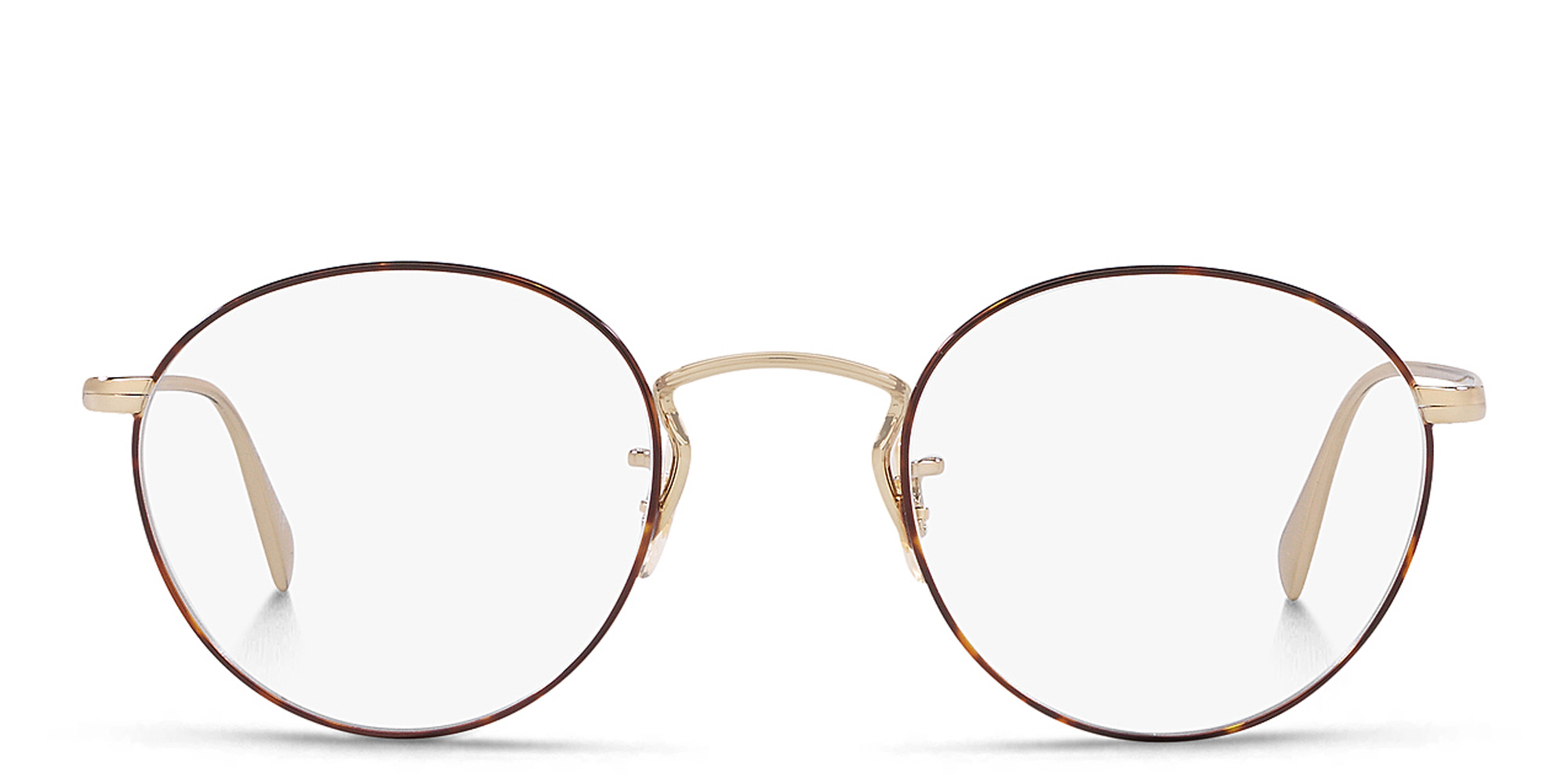 نظارات طبية دائرية من أوليفر بيبلز بلون ذهبي ناعم كهرماني - صورة المنتج 1