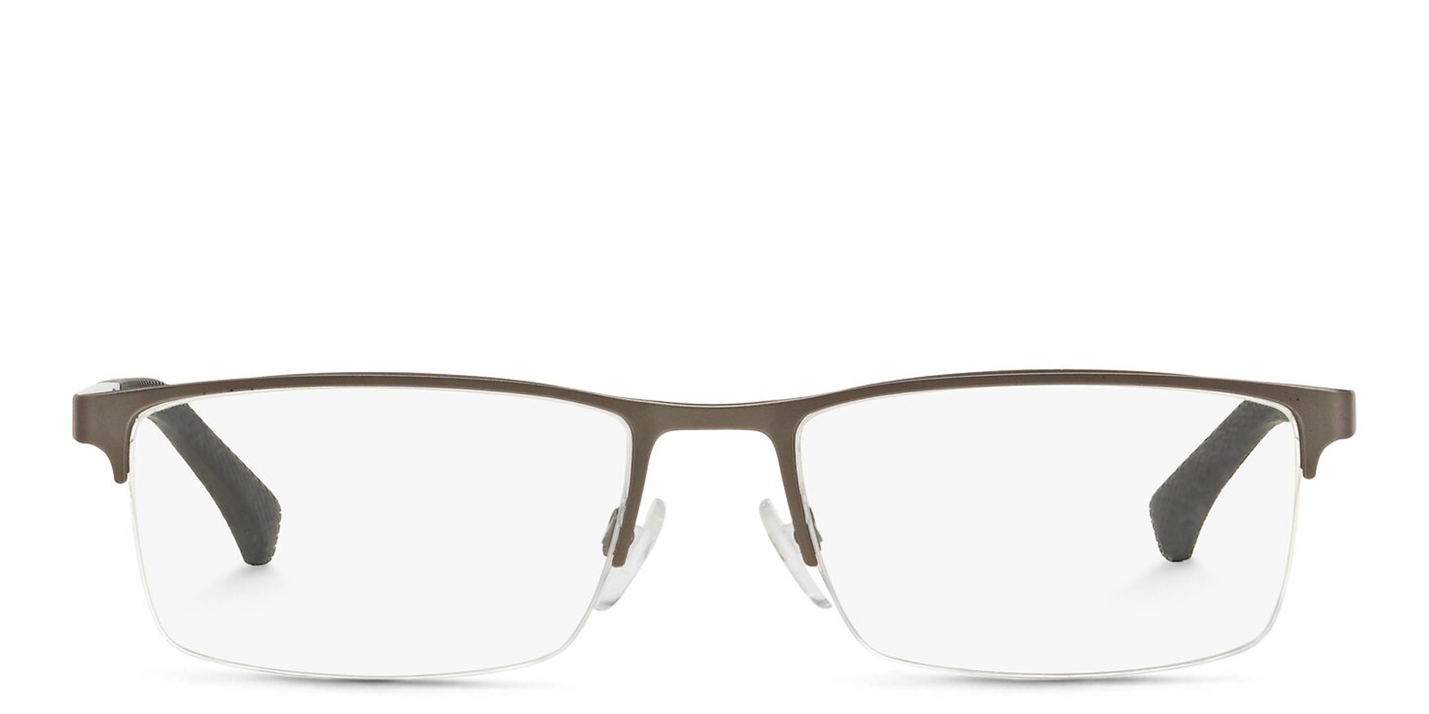 Emporio Armani Half Rim Wide Rectangle Eyeglasses in Gunmetal – Product Photo 1