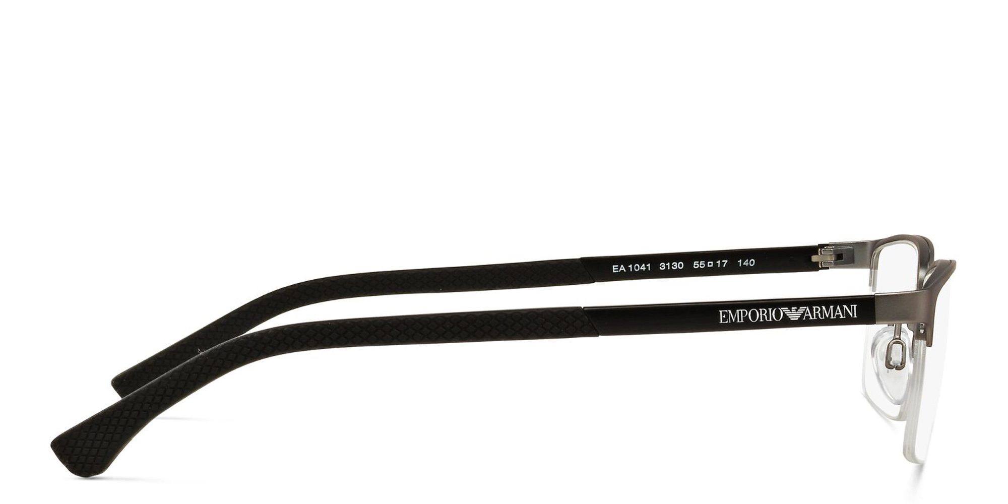 Emporio Armani Half Rim Wide Rectangle Eyeglasses in Gunmetal – Product Photo 3