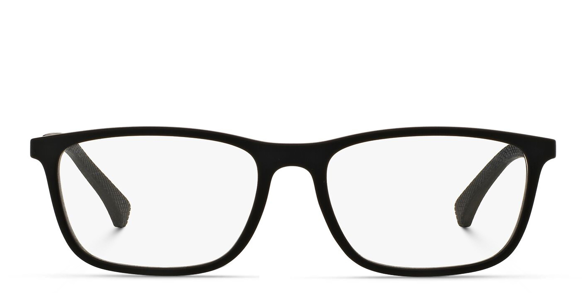 Emporio Armani Rectangle Eyeglasses in Rubber Black – Product Photo 1