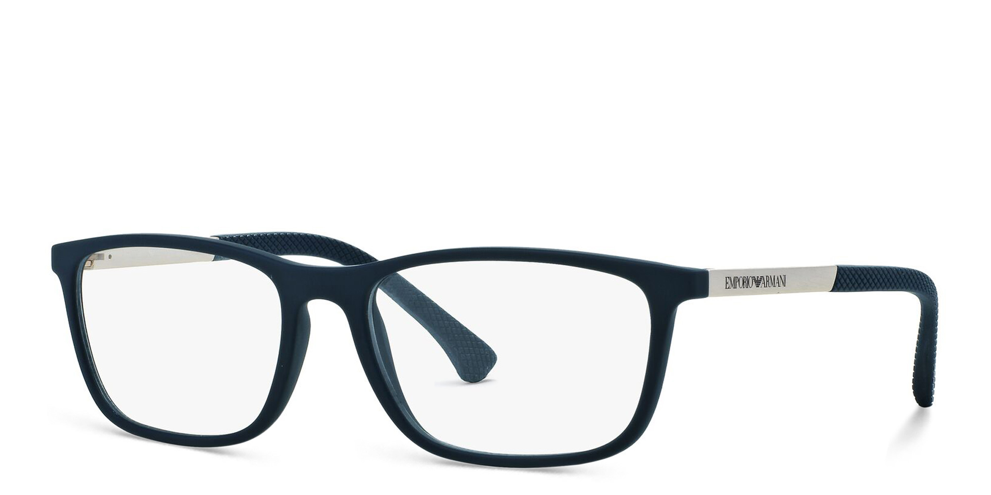 Emporio Armani Rectangle Eyeglasses in Blue – Product Photo 2