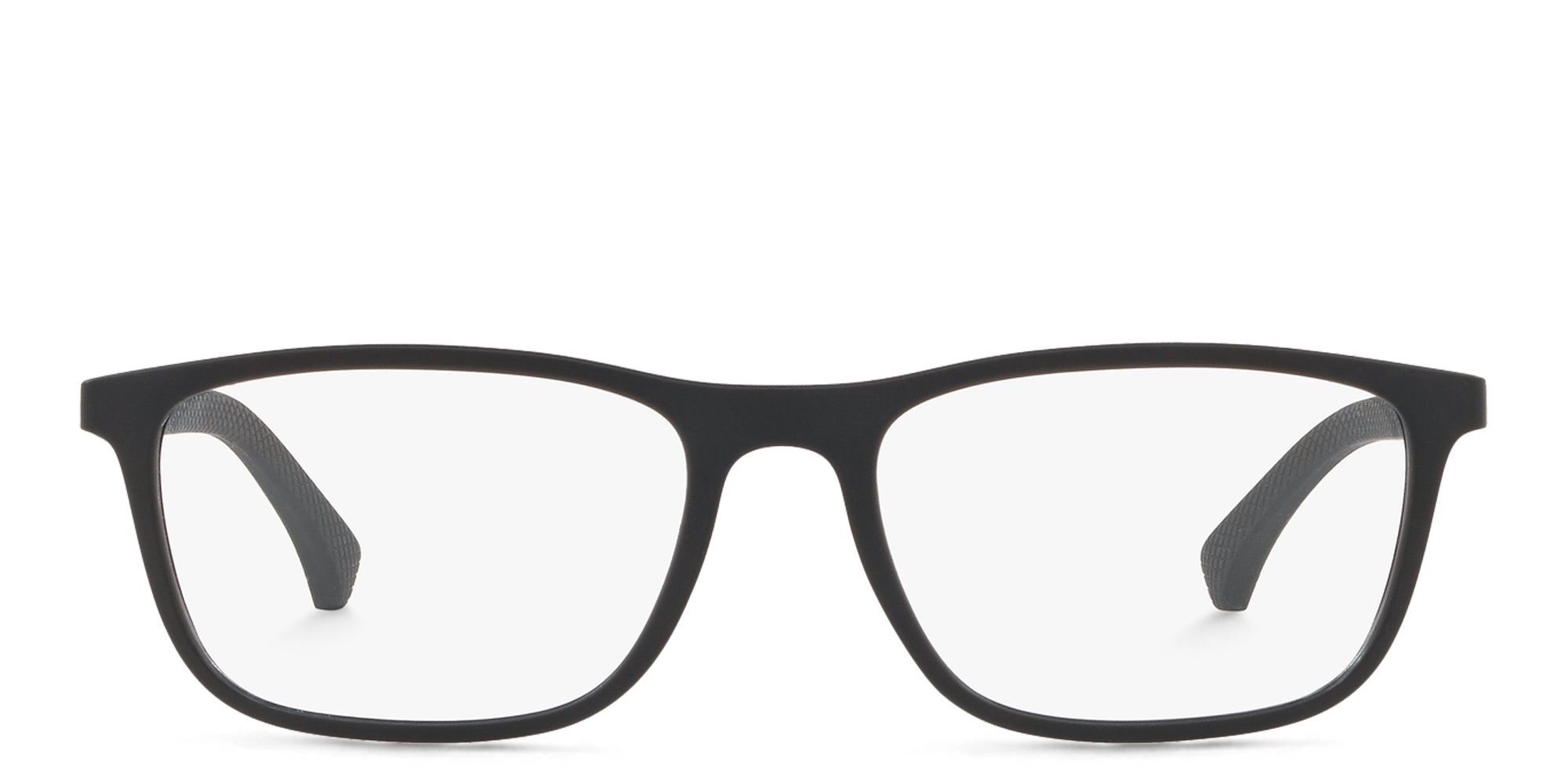Emporio Armani Rectangle Eyeglasses in Rubber Black – Product Photo 1