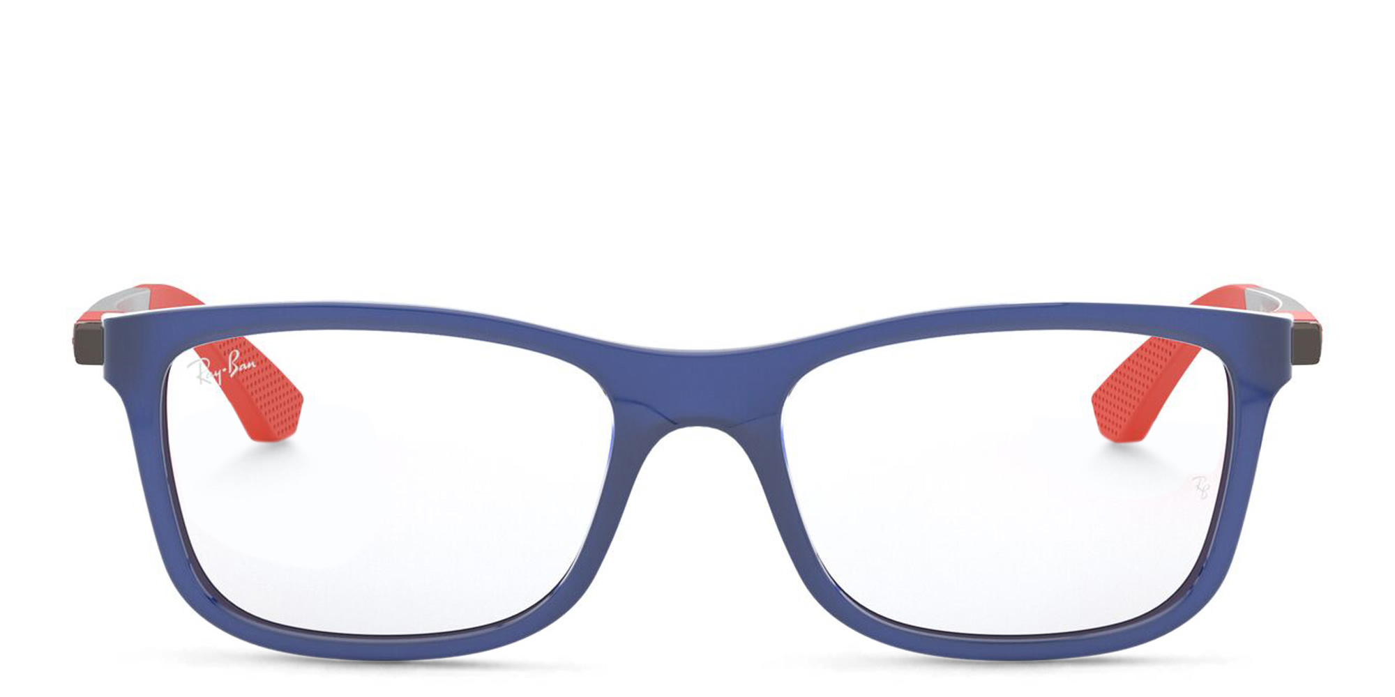 Ray-Ban Junior Kids Square Eyeglasses in Polished Blue – Product Photo 1