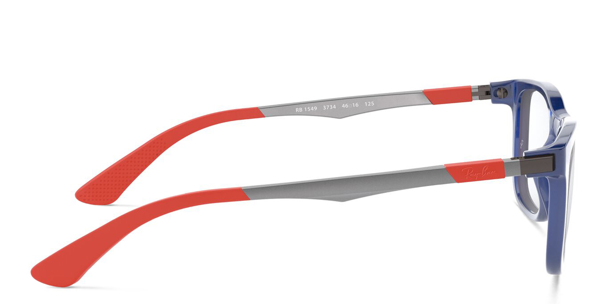 Ray-Ban Junior Kids Square Eyeglasses in Polished Blue – Product Photo 3