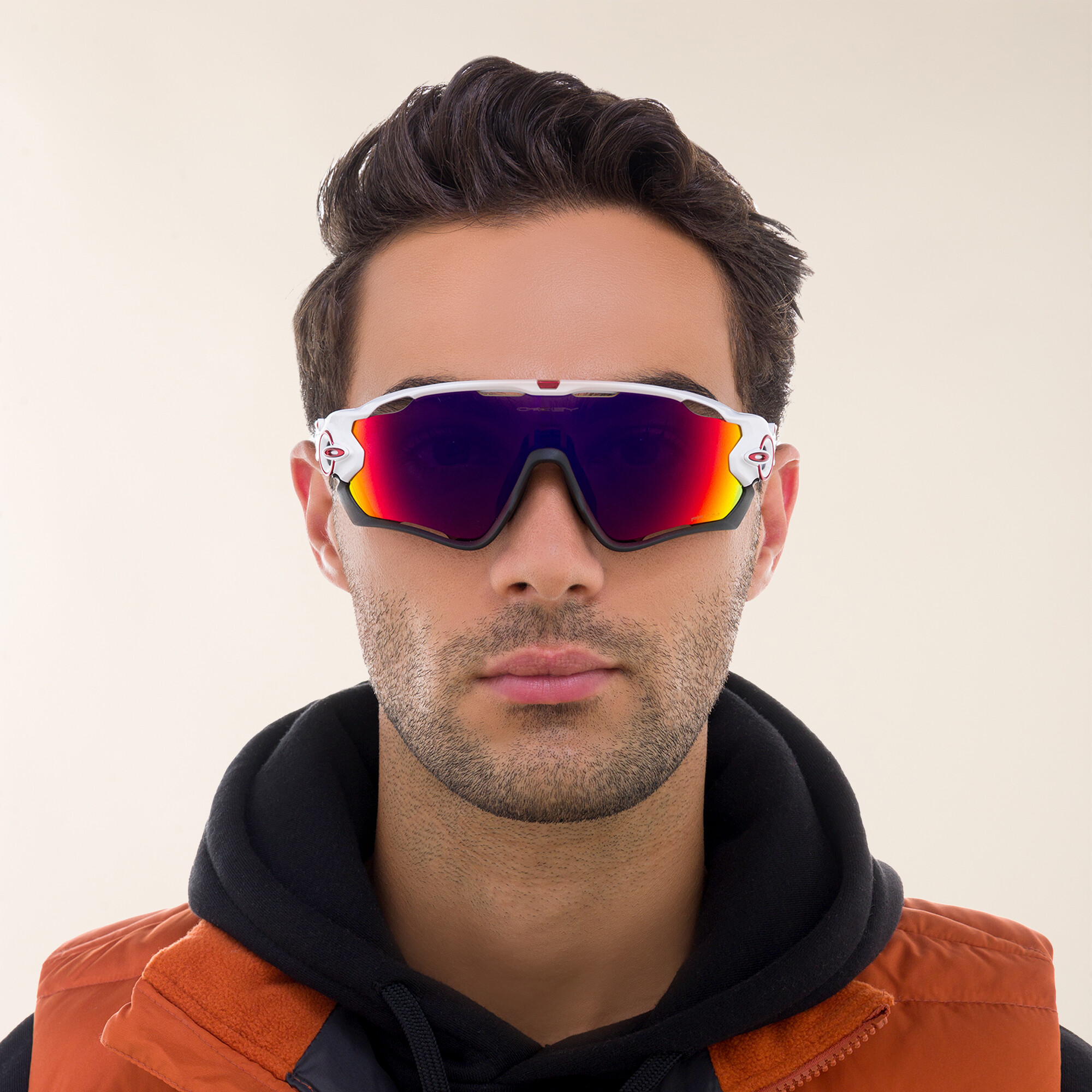 Shop Oakley Jawbreaker Wide Mask Sunglasses in Polished White online.