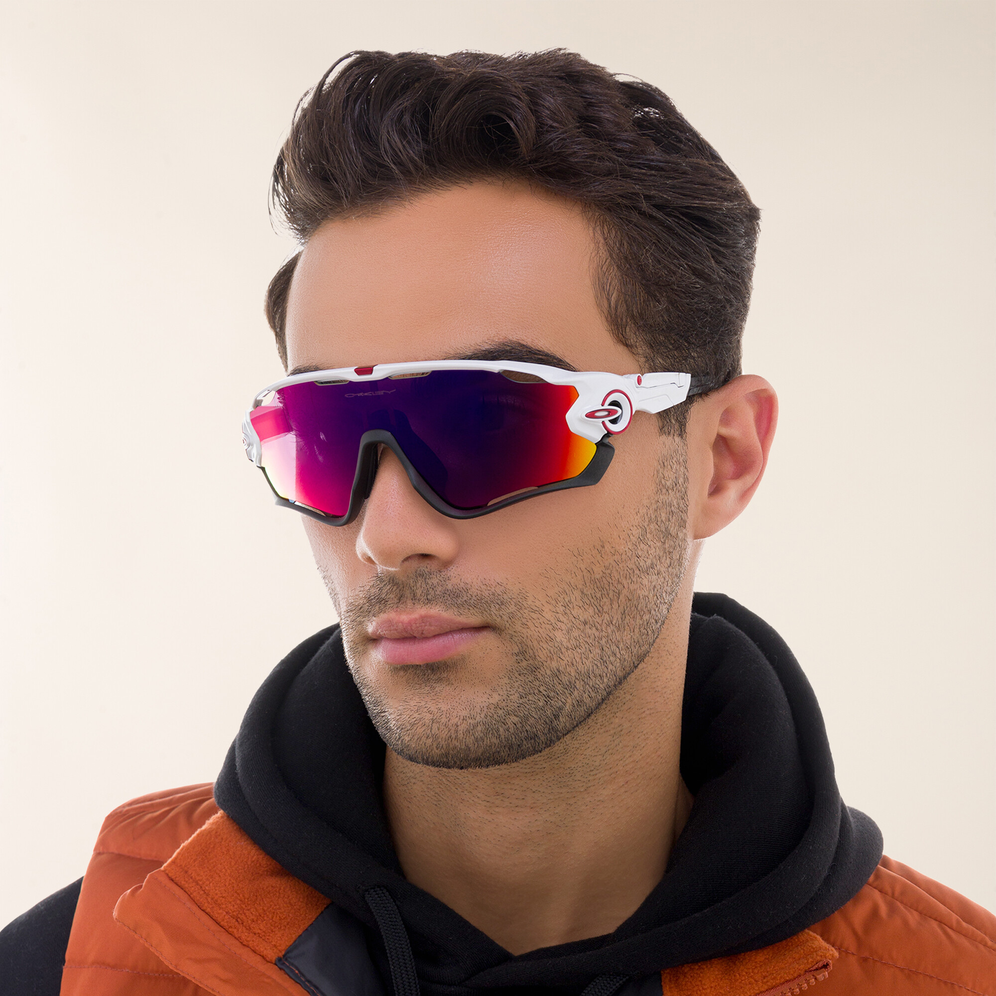 Shop Oakley Jawbreaker Wide Mask Sunglasses in Polished White online.