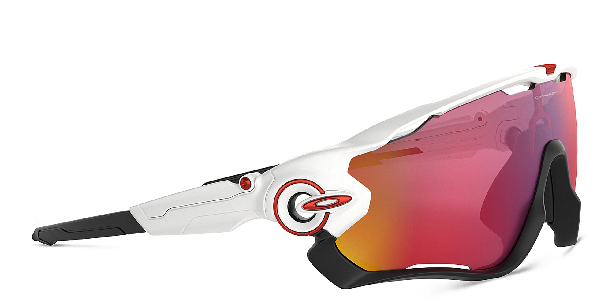 Shop Oakley Jawbreaker Wide Mask Sunglasses in Polished White online.
