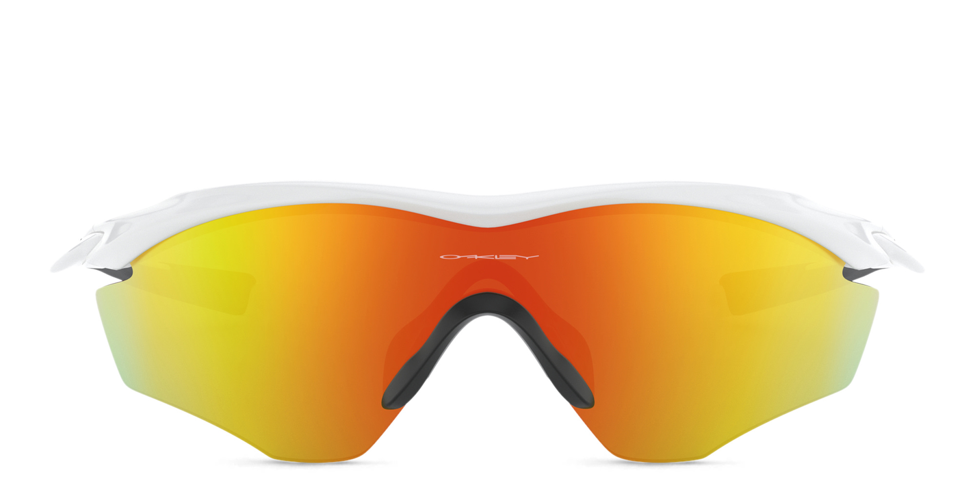 Shop Oakley M2 Frame XL Wide Half-Rim Irregular Sunglasses in White online.