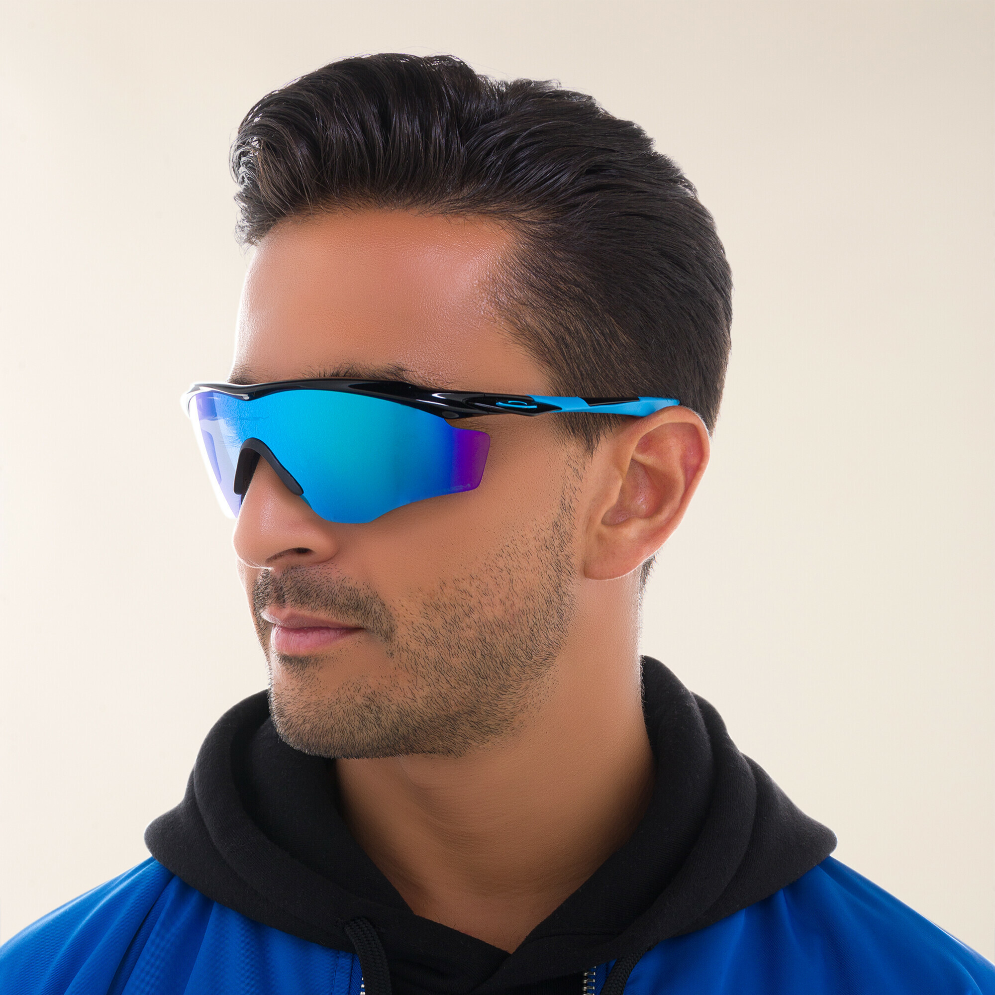 Oakley M2 Frame XL Half-Rim Irregular Sunglasses in Black – Product Photo 6