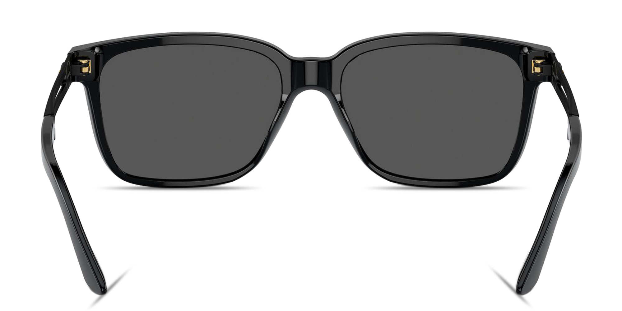 Shop VERSACE Medusa Rectangle Sunglasses in Black online.