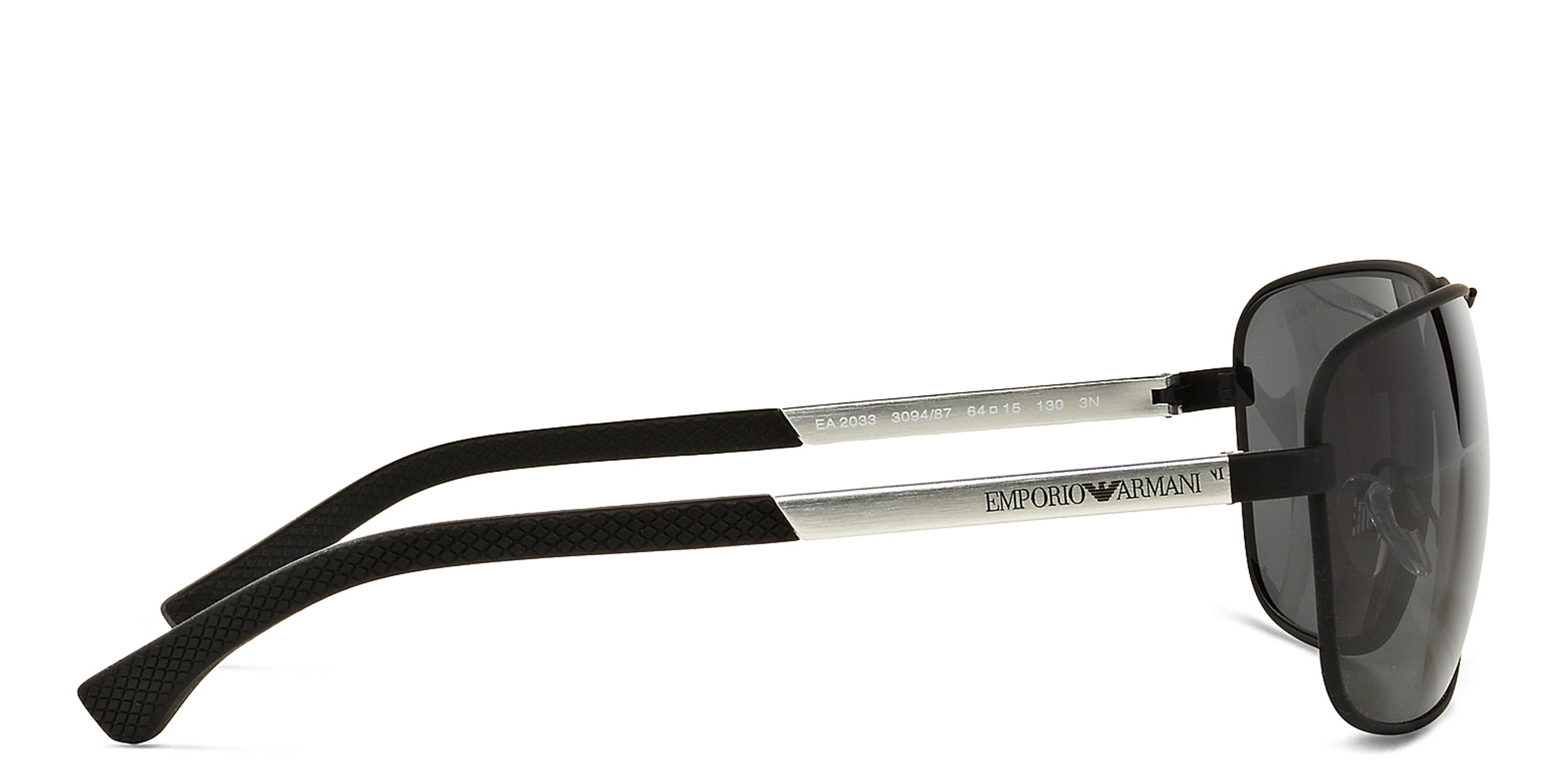 Emporio Armani Rectangle Sunglasses in Black – Product Photo 3