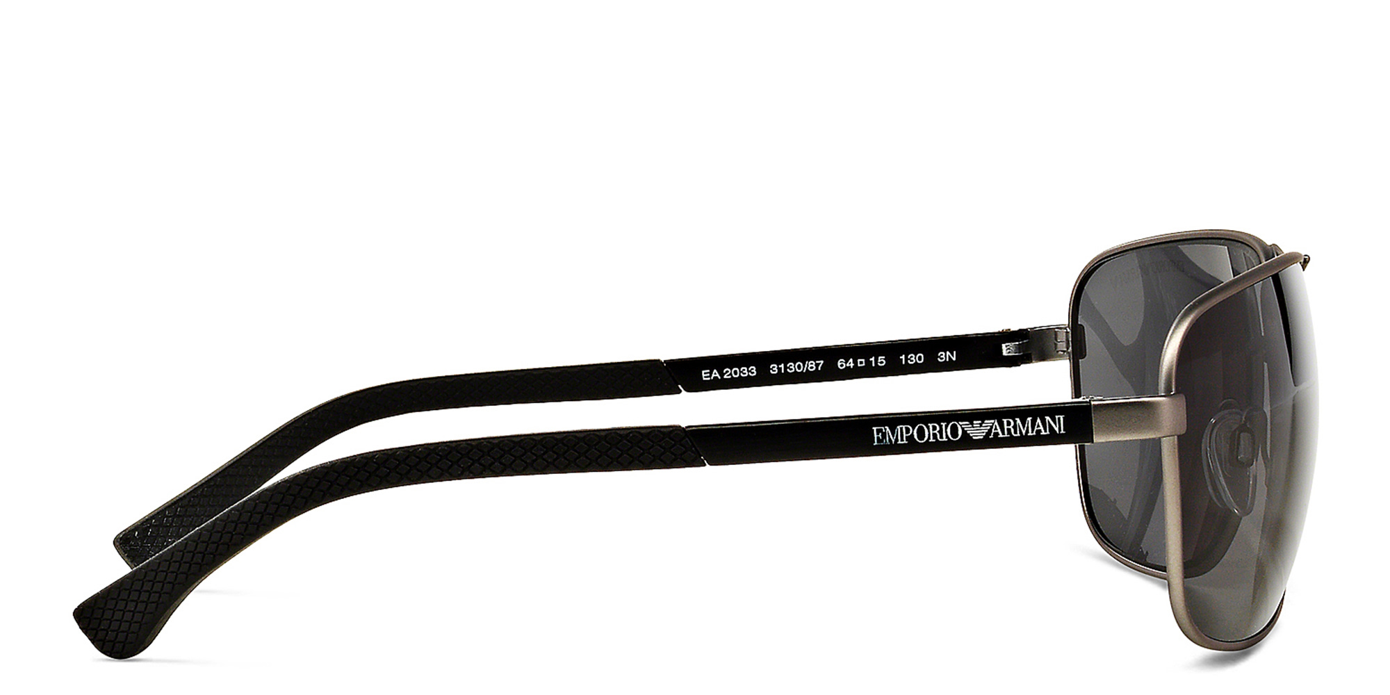 Emporio Armani Rectangle Sunglasses in Gunmetal – Product Photo 3