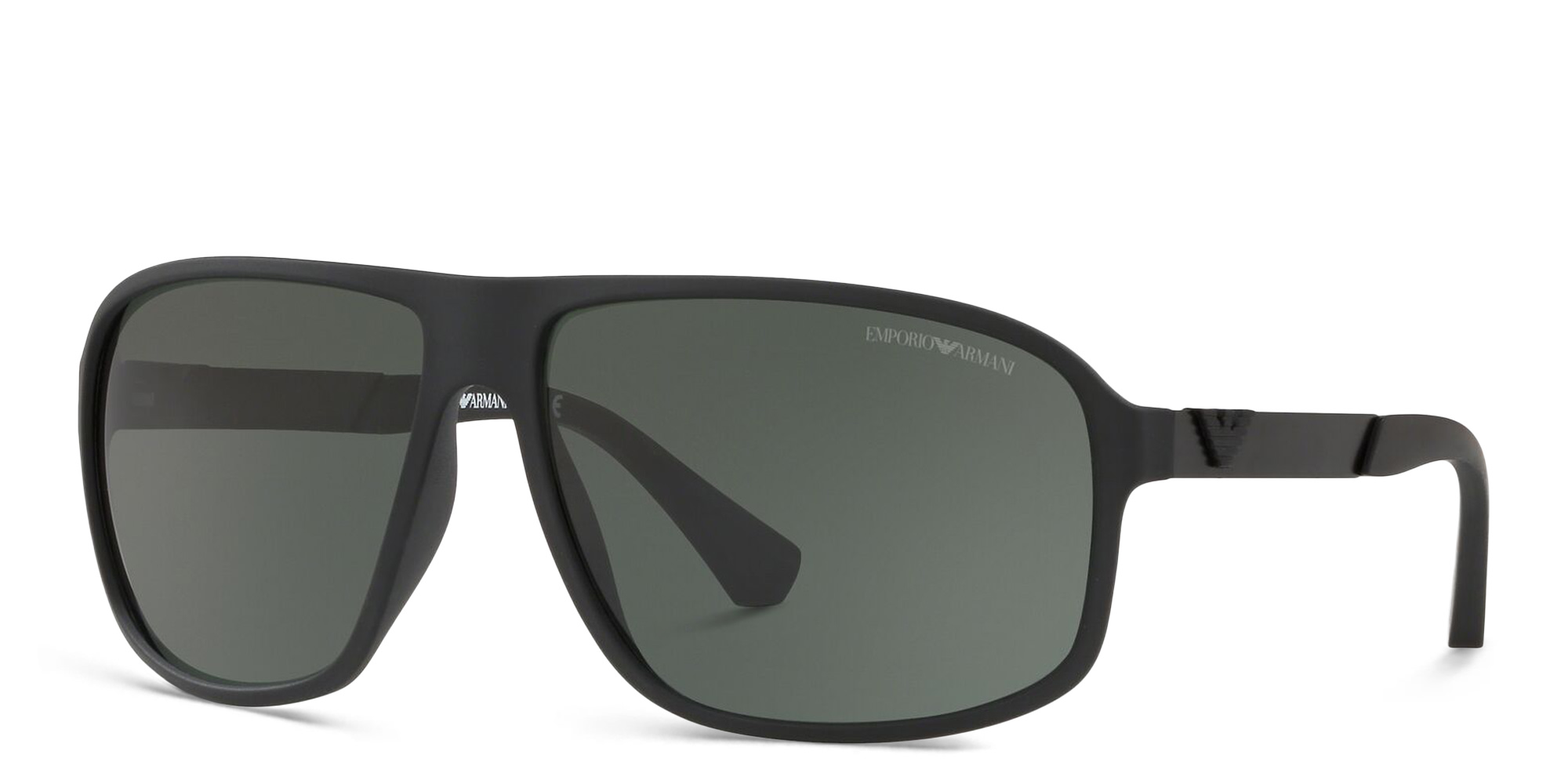 Emporio Armani Square Sunglasses in Matte Black – Product Photo 2