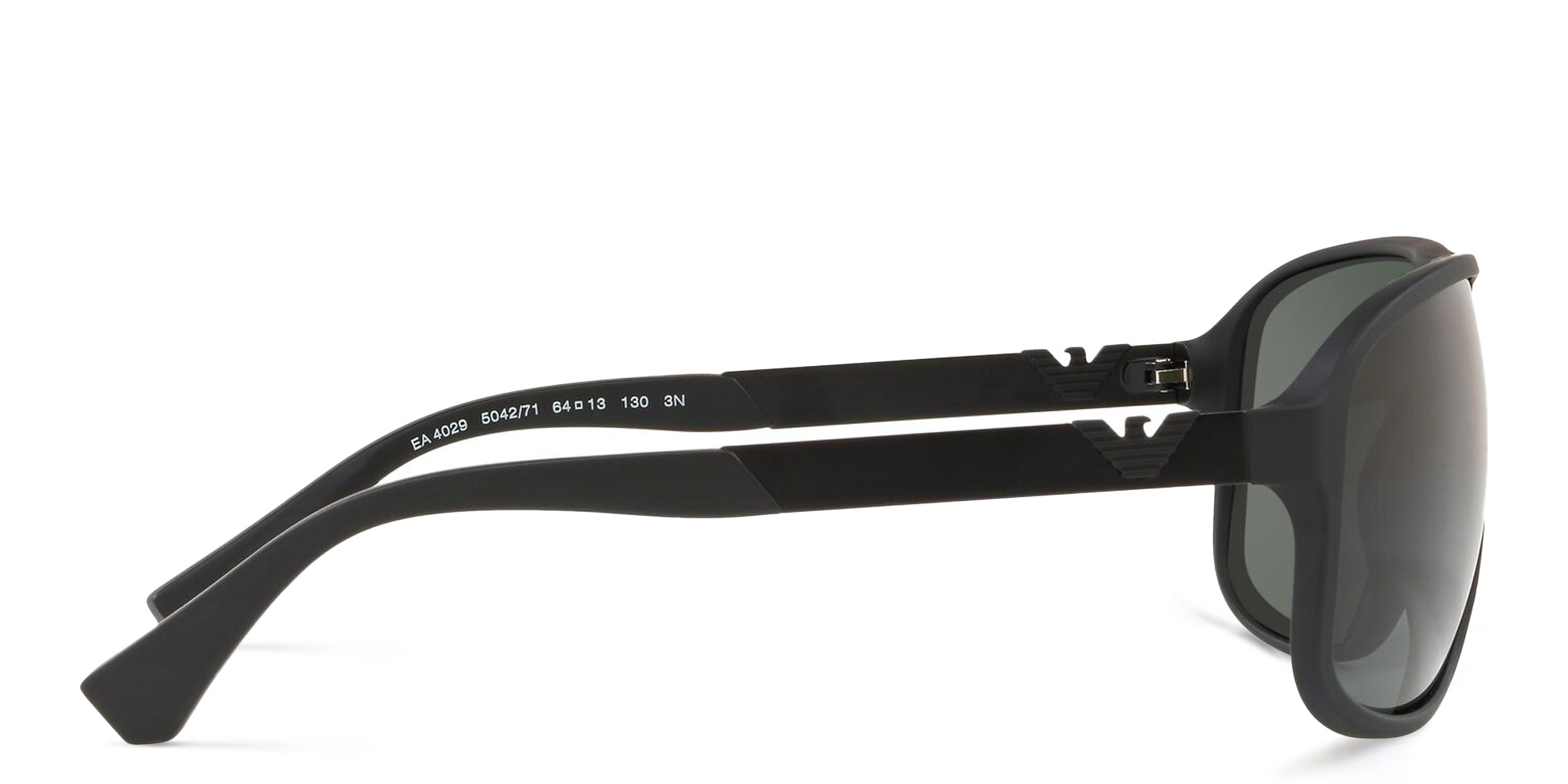 Emporio Armani Square Sunglasses in Matte Black – Product Photo 3