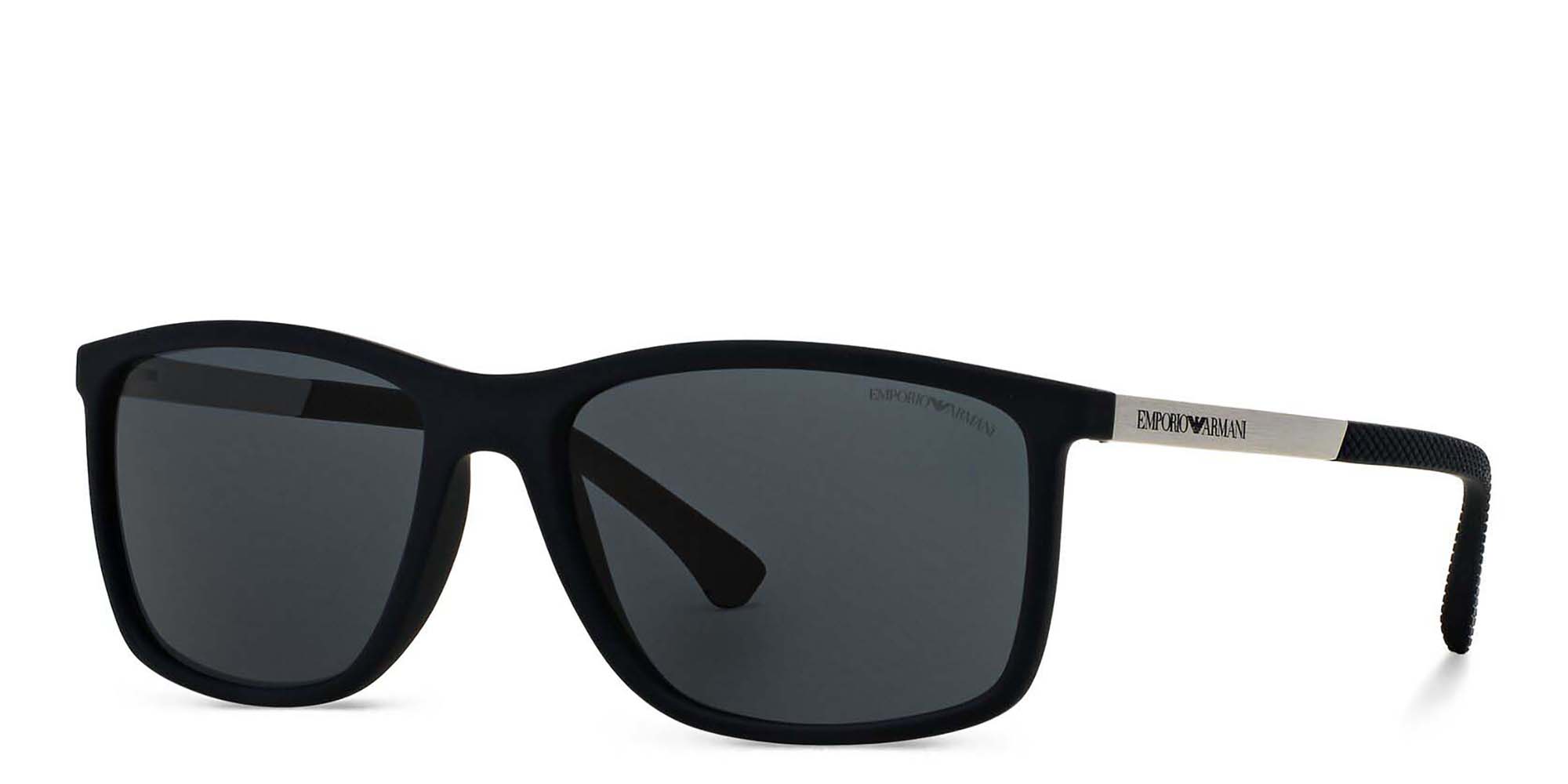 Emporio Armani Rectangle Sunglasses in Blue – Product Photo 2