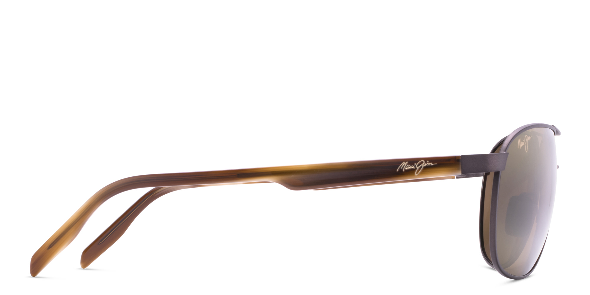 Maui Jim Unisex Wide Aviator Sunglasses in Brown – Product Photo 3