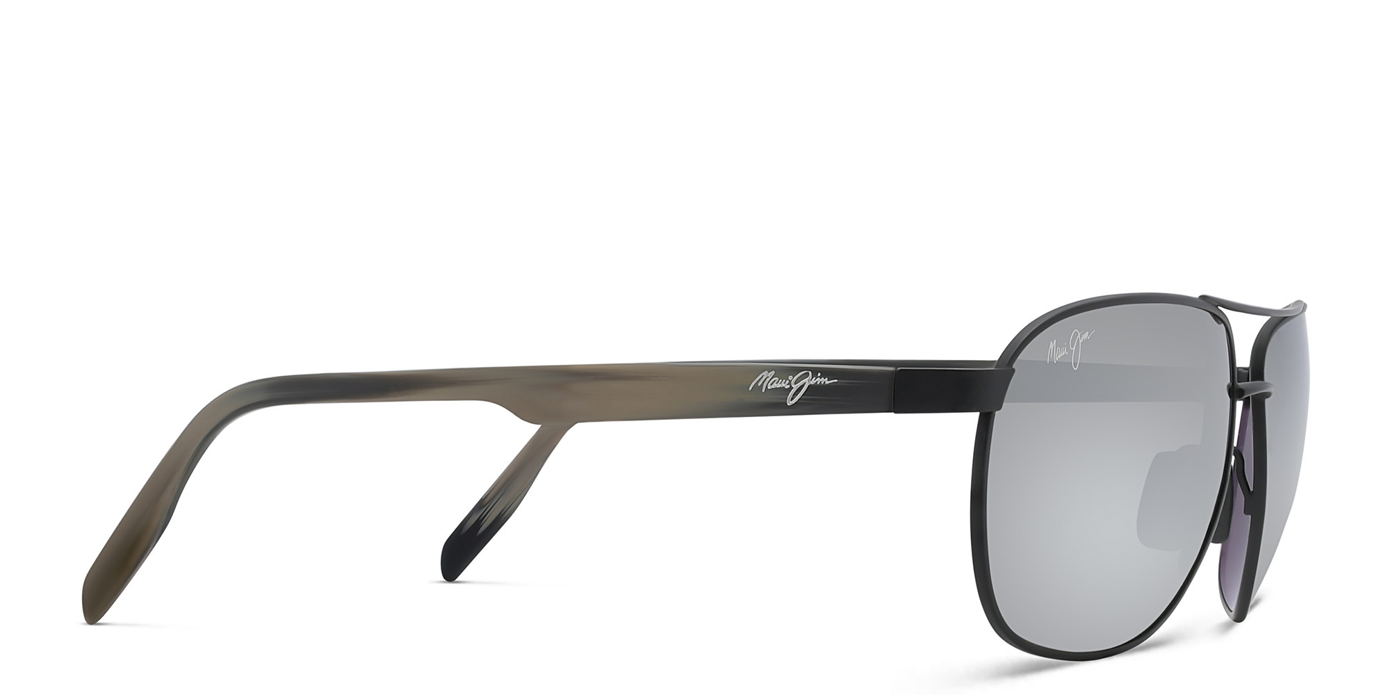 Shop Maui Jim Castles Unisex Aviator Sunglasses in Black online.
