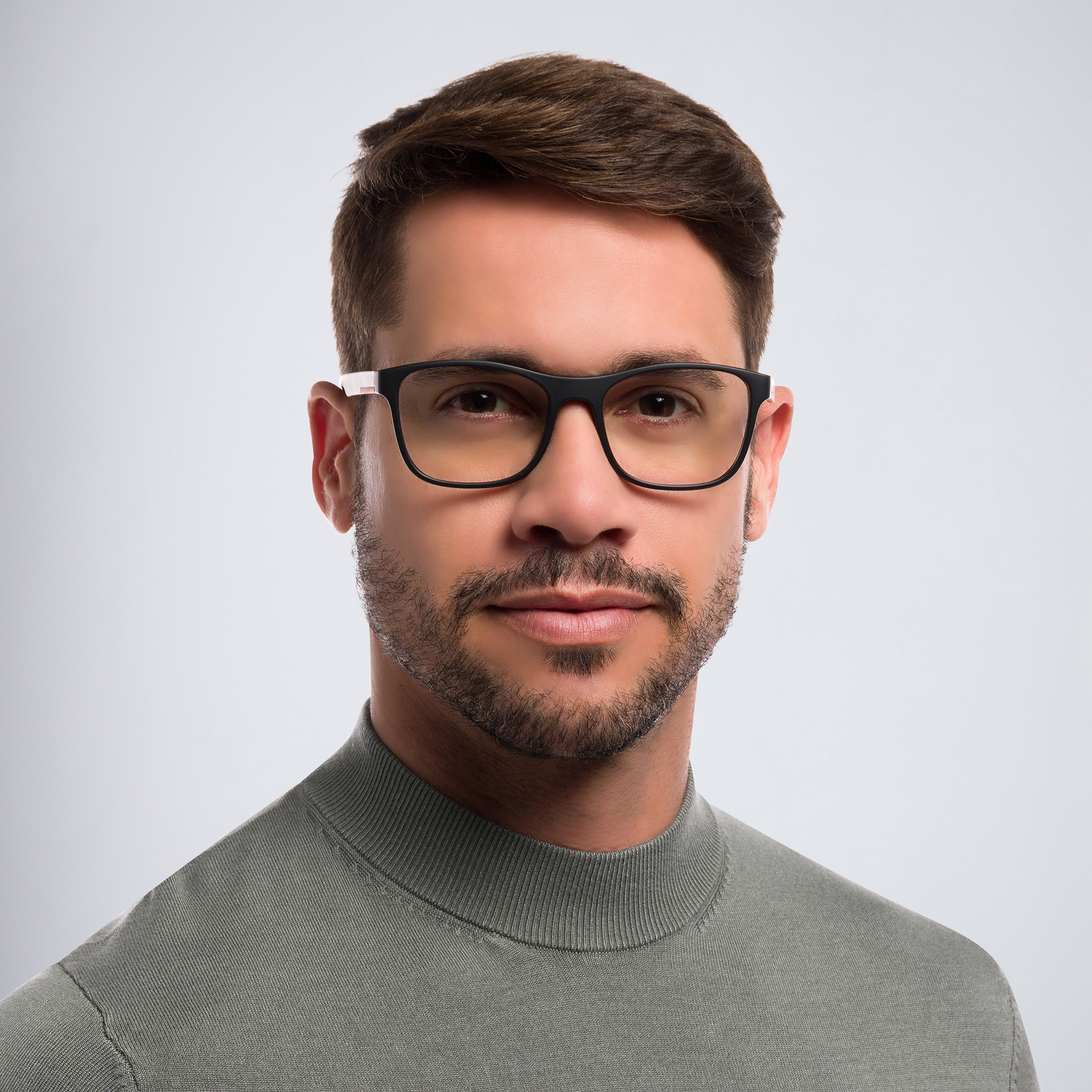Prada Linea Rossa Square Eyeglasses in Black Rubber – Product Photo 6