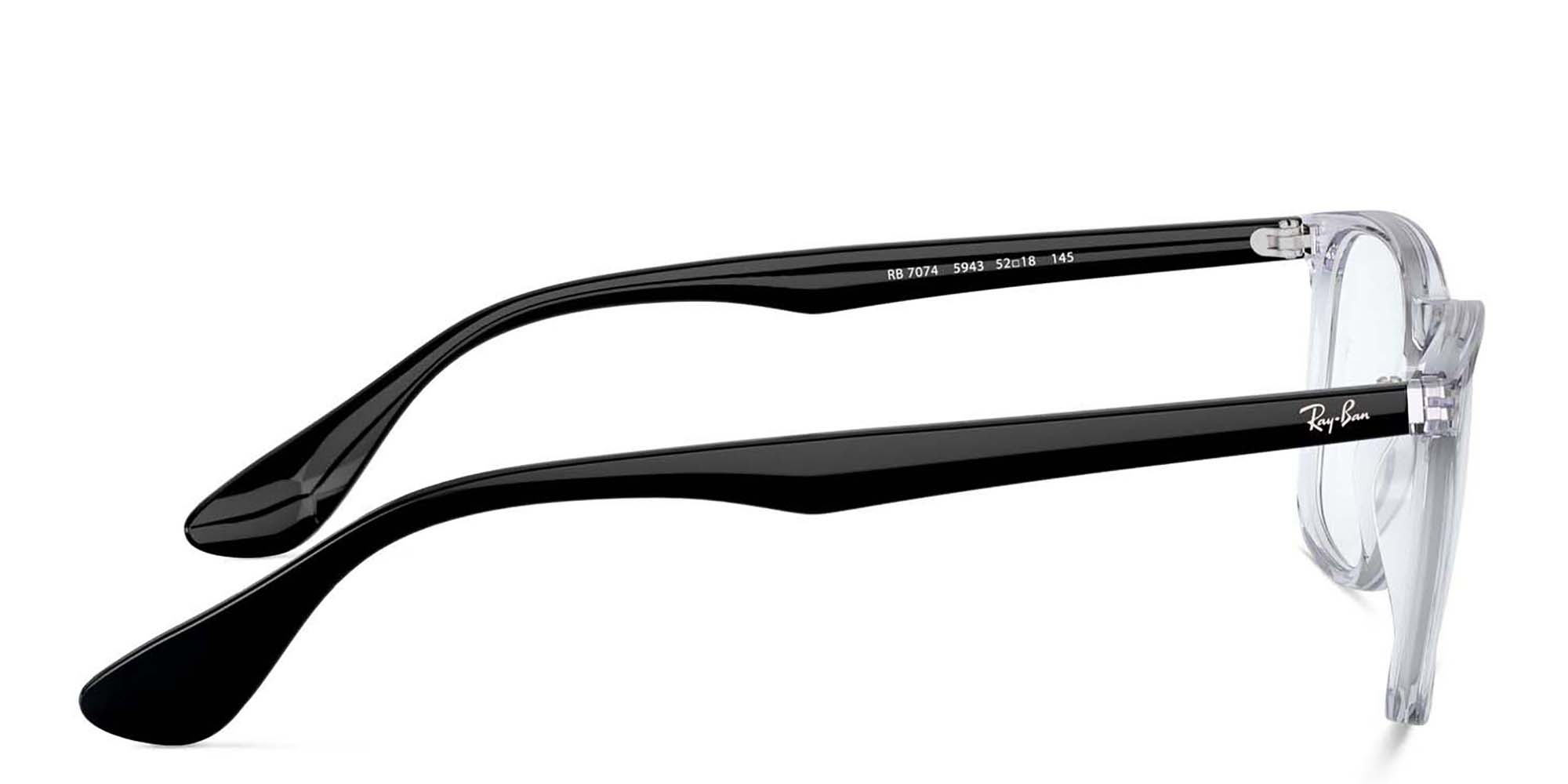 Ray-Ban Unisex Square Eyeglasses in Transparent – Product Photo 3