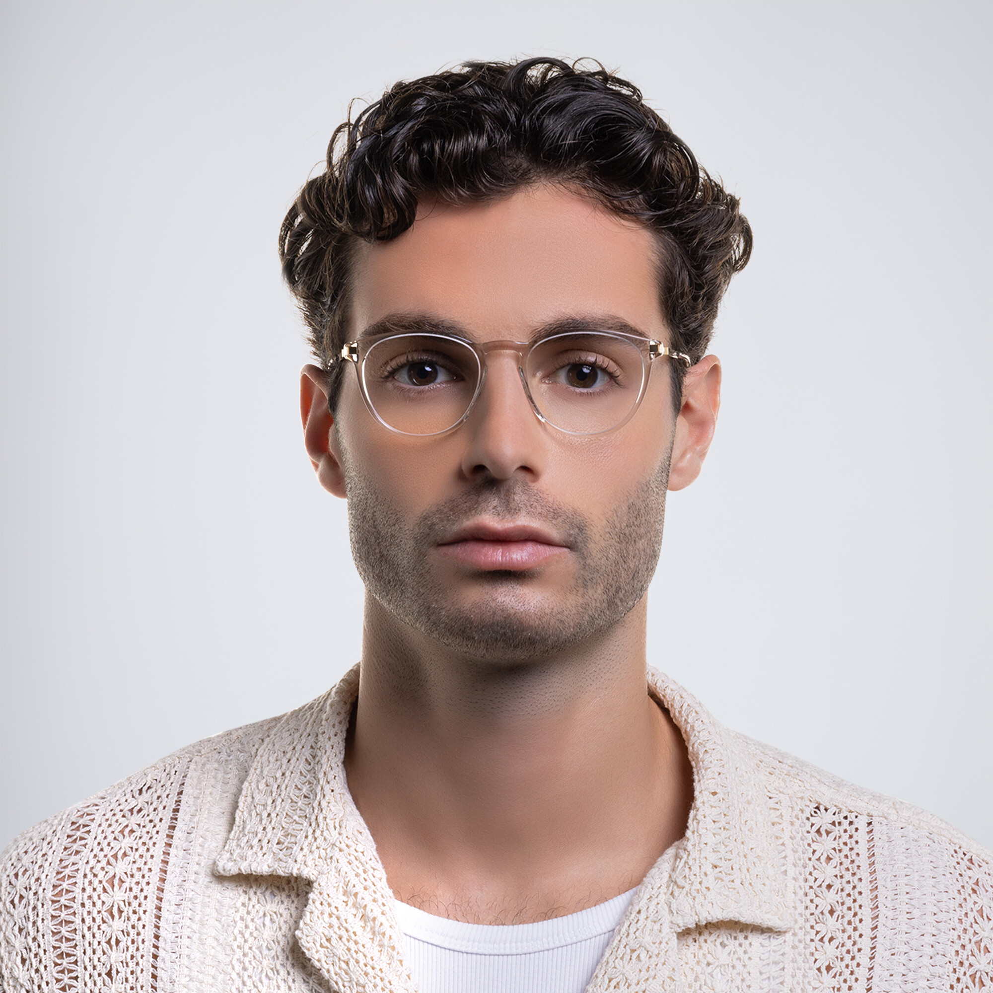 نظارات طبية نوكا بإطار دائري للجنسين من ميكيتا بلون شفاف - صورة المنتج 7