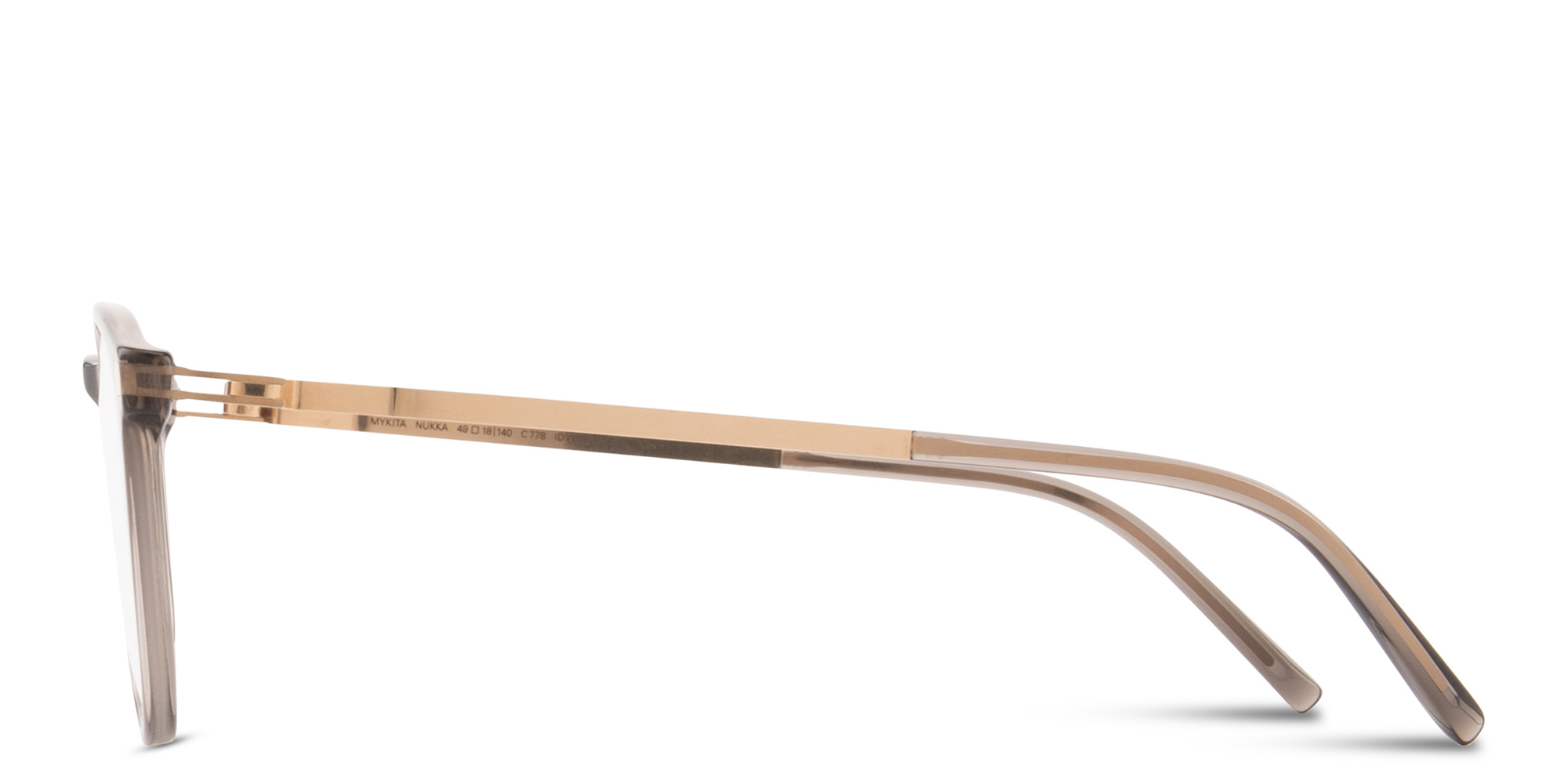 Shop MYKITA Nukka Unisex Round Eyeglasses in Transparent Brown online.