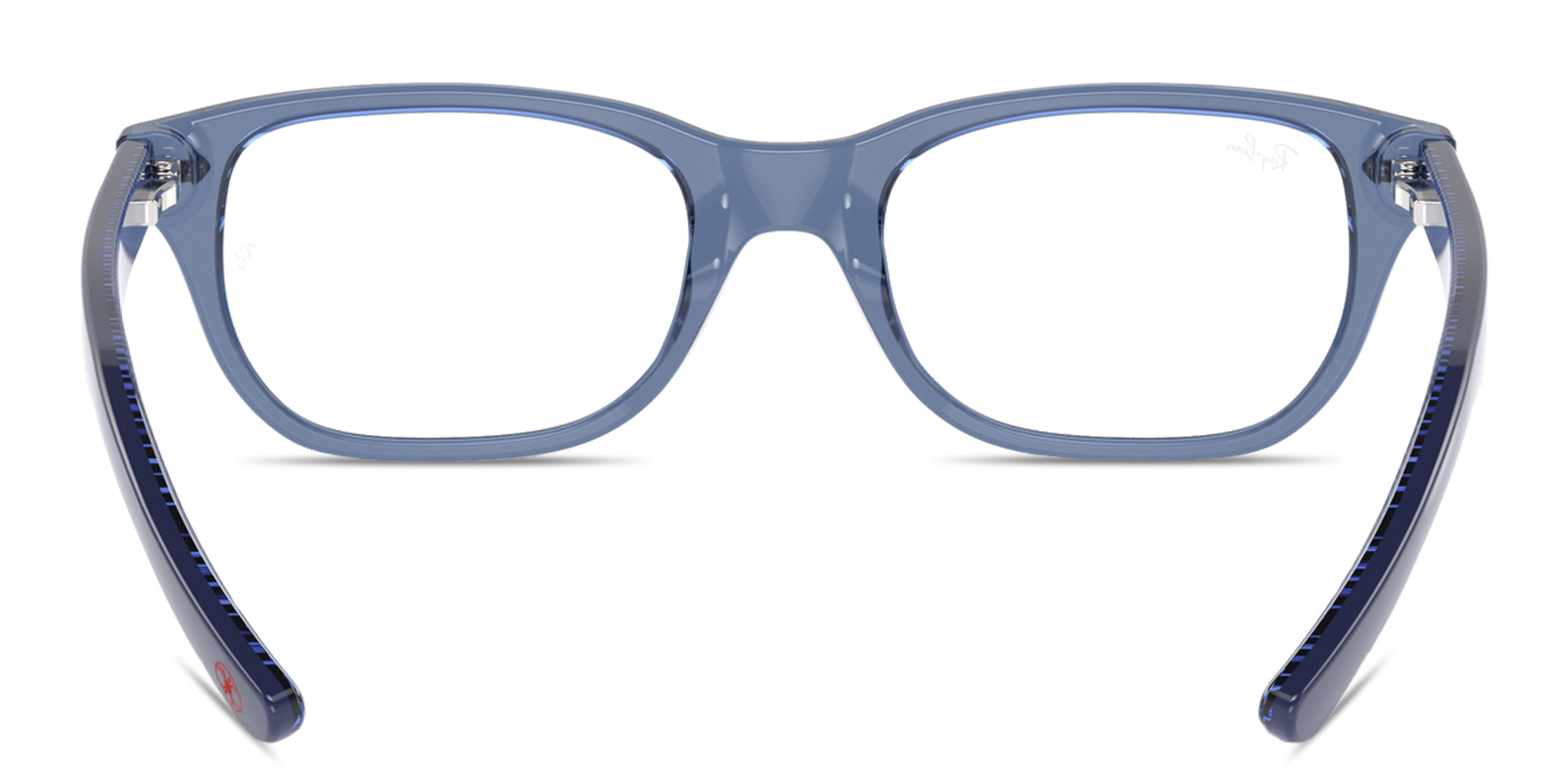 Ray-Ban Logo Kids Rectangle Eyeglasses in Transparent Blue – Product Photo 4
