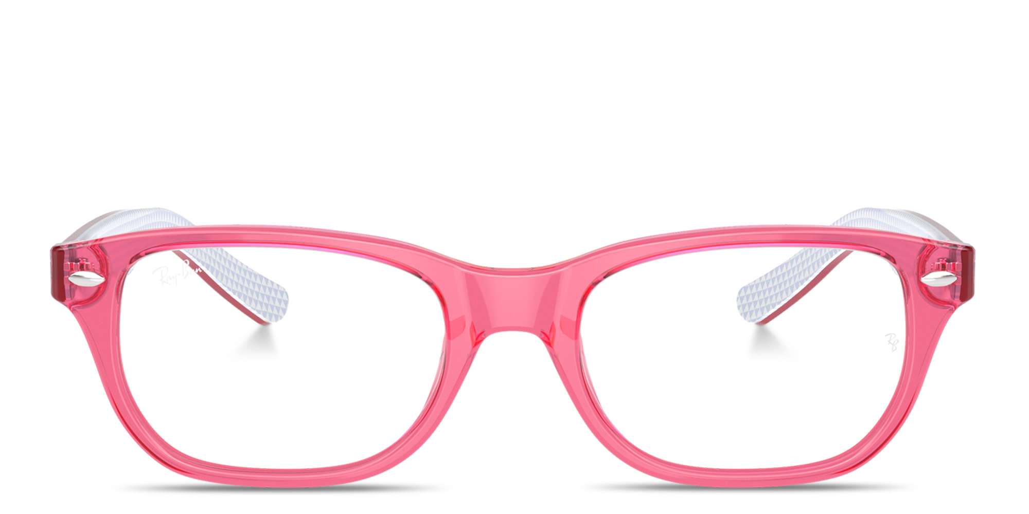 Ray-Ban Logo Kids Rectangle Eyeglasses in Pink – Product Photo 1