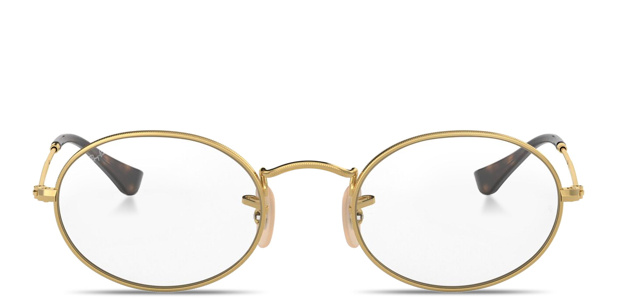 Ray-Ban Oval Optics Unisex Eyeglasses in Polished Arista Gold – Product Photo 1