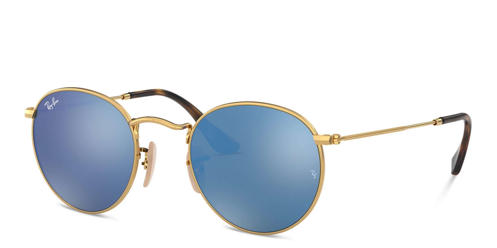 Ray-Ban Round Sunglasses in Metal in Gold – Product Photo 2
