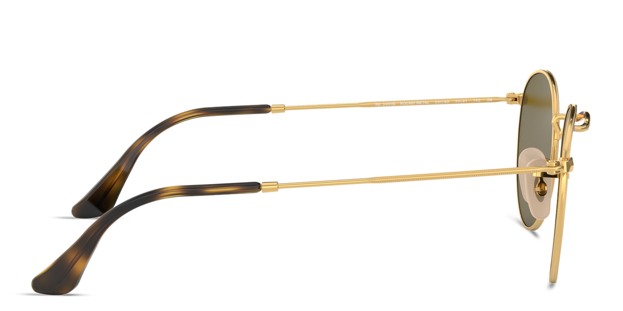 Ray-Ban Round Sunglasses in Metal in Gold – Product Photo 3