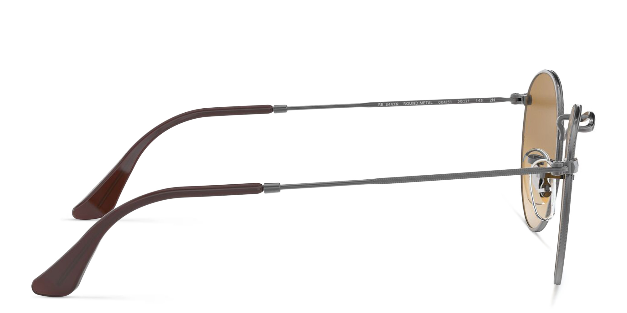 نظارات شمسية دائرية بعدسات مسطّحة من راي بان بلون رصاصي - صورة المنتج 3