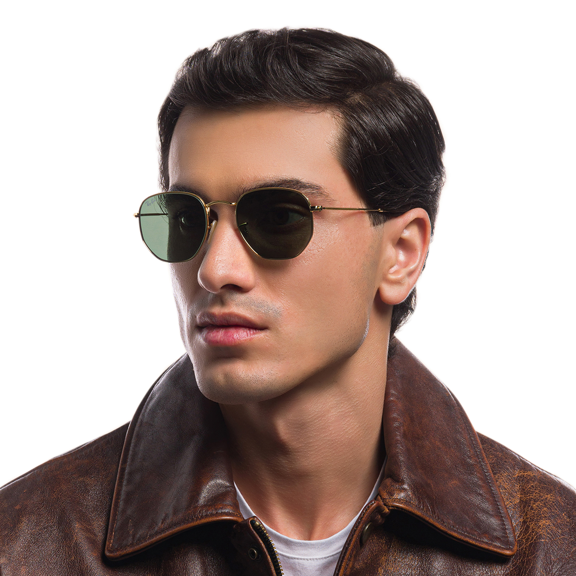 Ray-Ban Hexagonal Flat Lenses Sunglasses in Gold – Product Photo 7