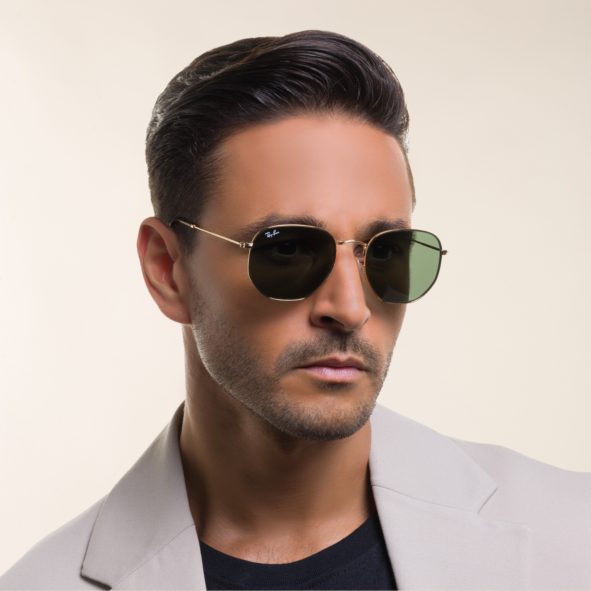 Ray-Ban Hexagonal Unisex Sunglasses in Gold – Product Photo 8