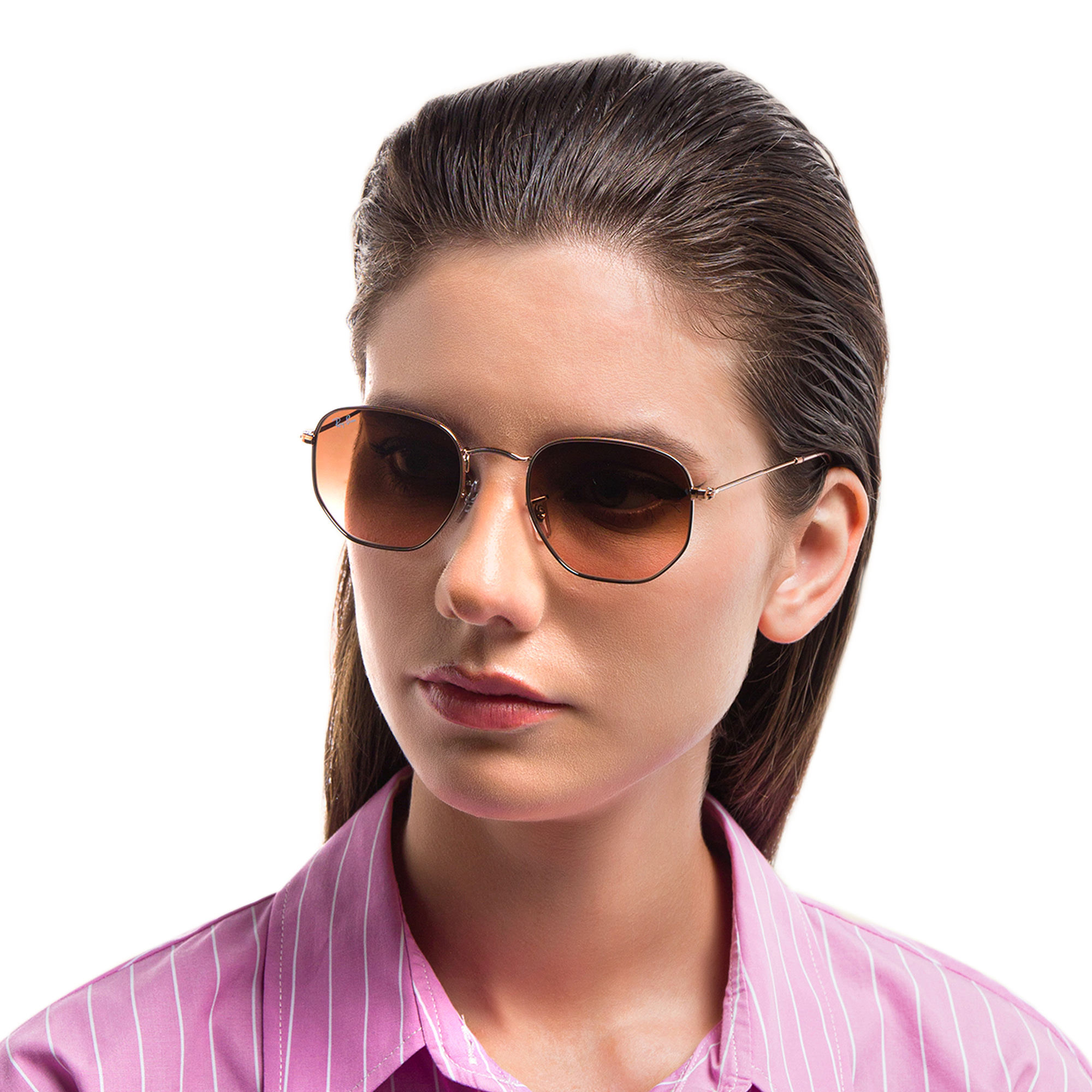 Ray-Ban Hexagonal Flat Lenses Sunglasses in Copper – Product Photo 5