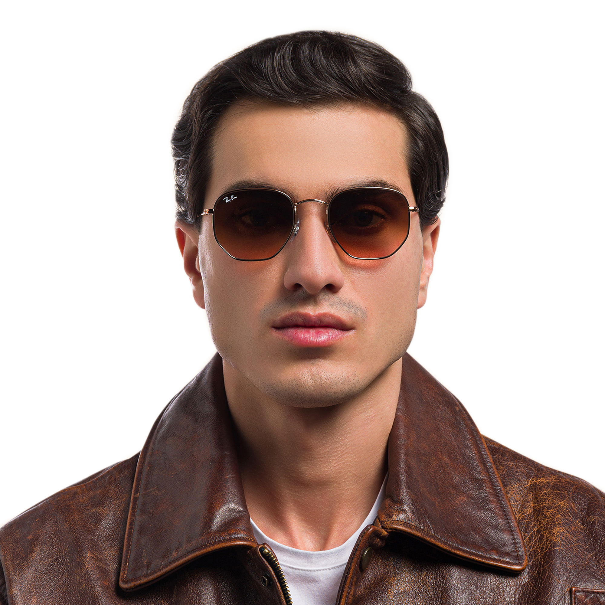 Ray-Ban Hexagonal Flat Lenses Sunglasses in Copper – Product Photo 7